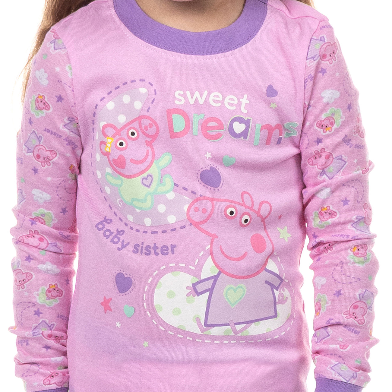 Peppa Pig Pajamas  Girls Sweet Dreams Shirt and Pant Tight Fit Set