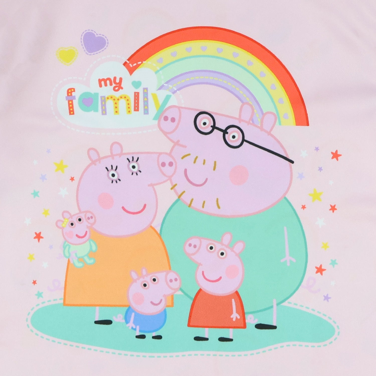 Peppa Pig Pajama My Family Rainbow Long Sleeve Raglan Ruffle Nightgown