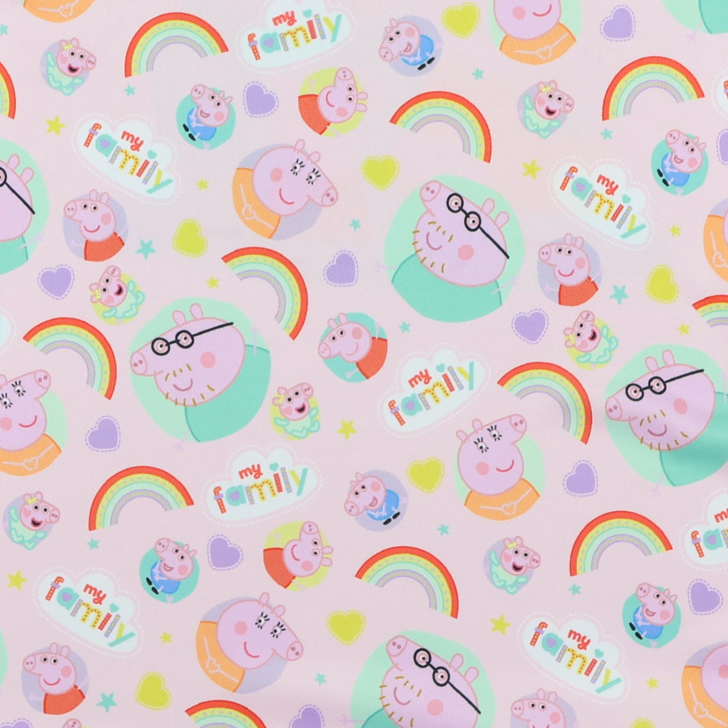 Peppa Pig Pajama My Family Rainbow Long Sleeve Raglan Ruffle Nightgown