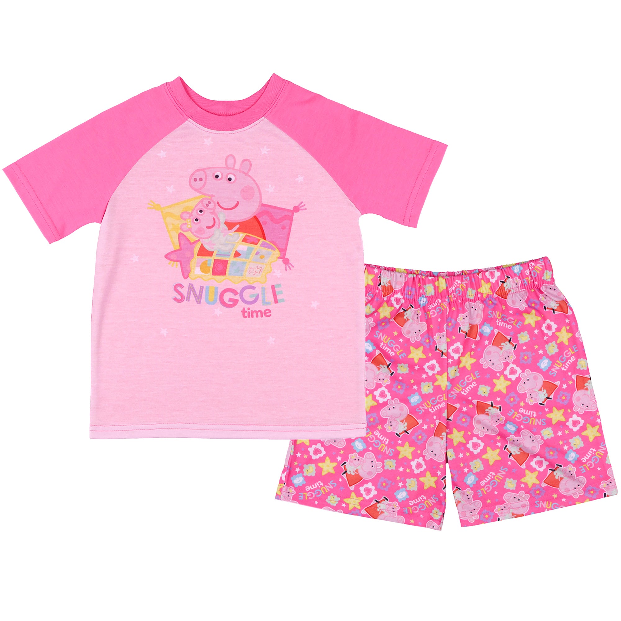 Peppa Pig Pajamas Toddler Girls' Snuggle Time Short PJ Sleep Set (3T)