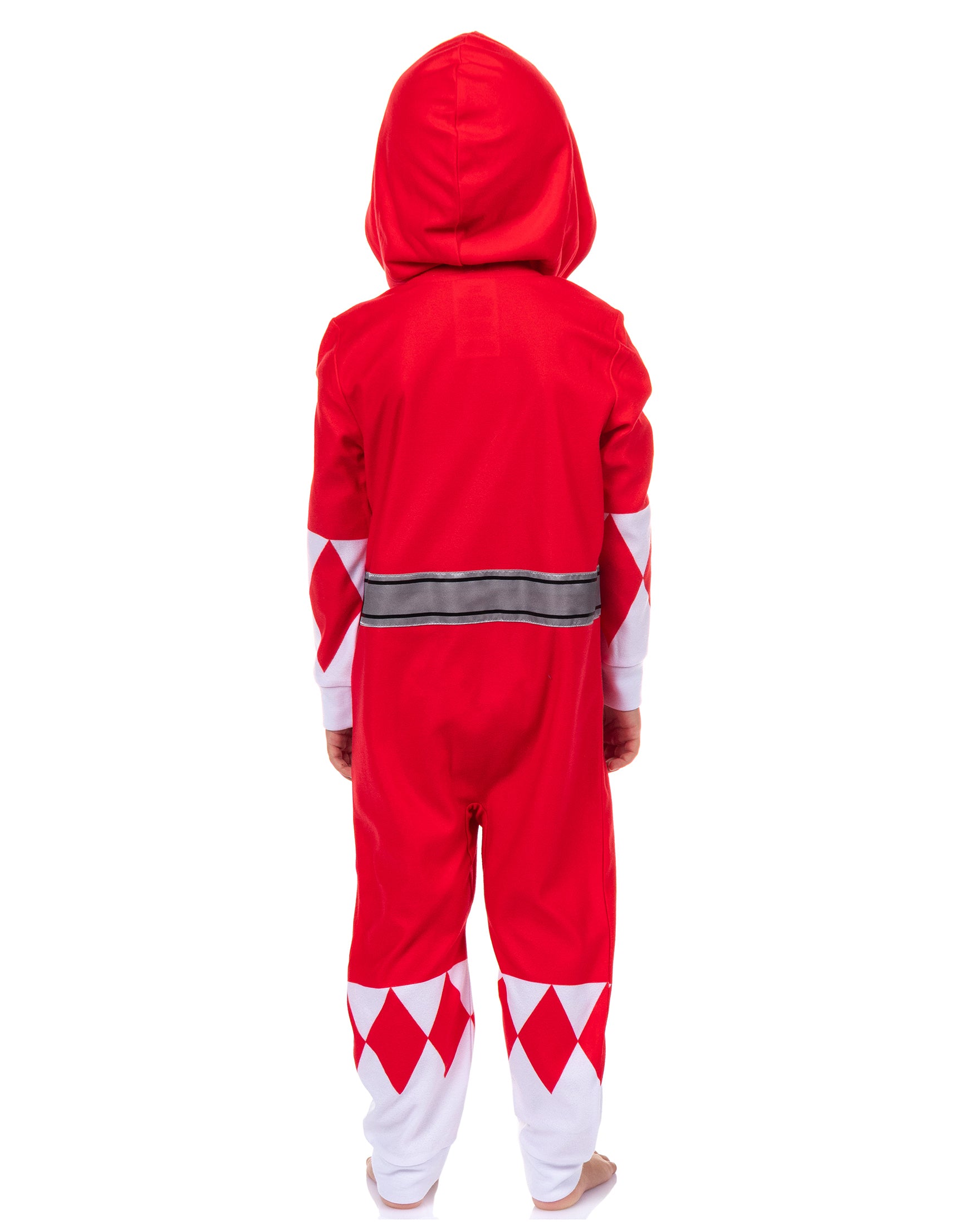 Mighty Morphin Power Rangers Union Suit Toddler Kids Hooded Pajama
