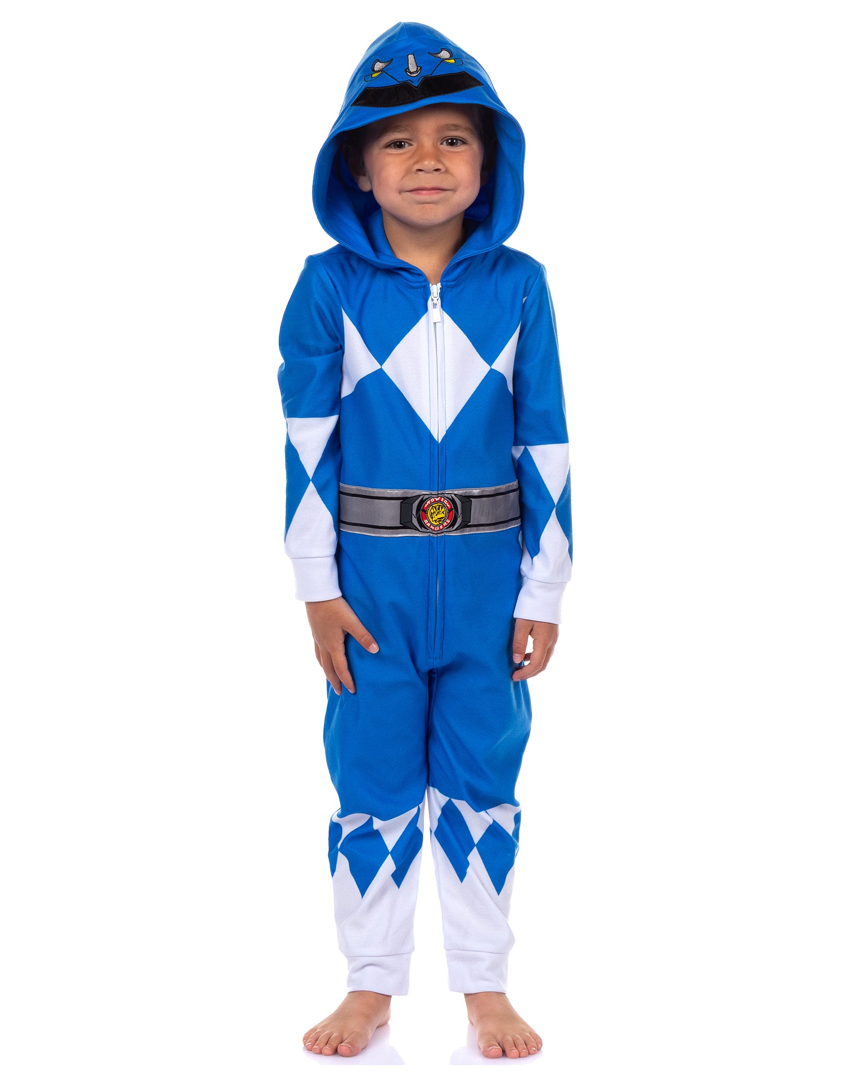 Mighty Morphin Power Rangers Union Suit Toddler Kids Hooded Pajama