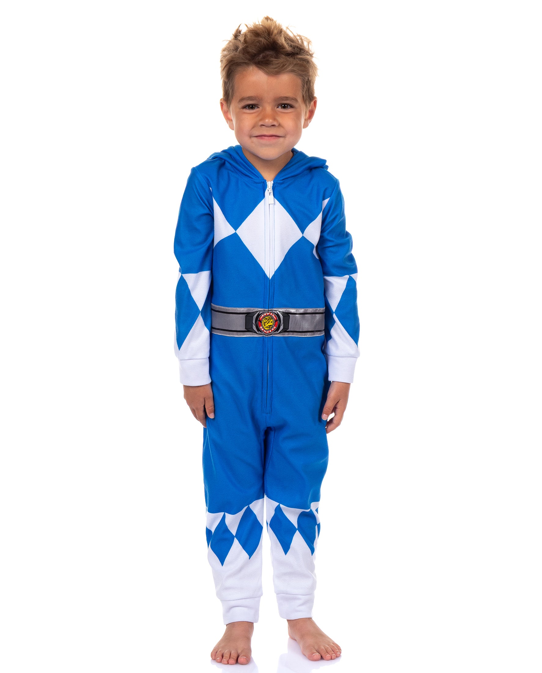 Mighty Morphin Power Rangers Union Suit Toddler Kids Hooded Pajama