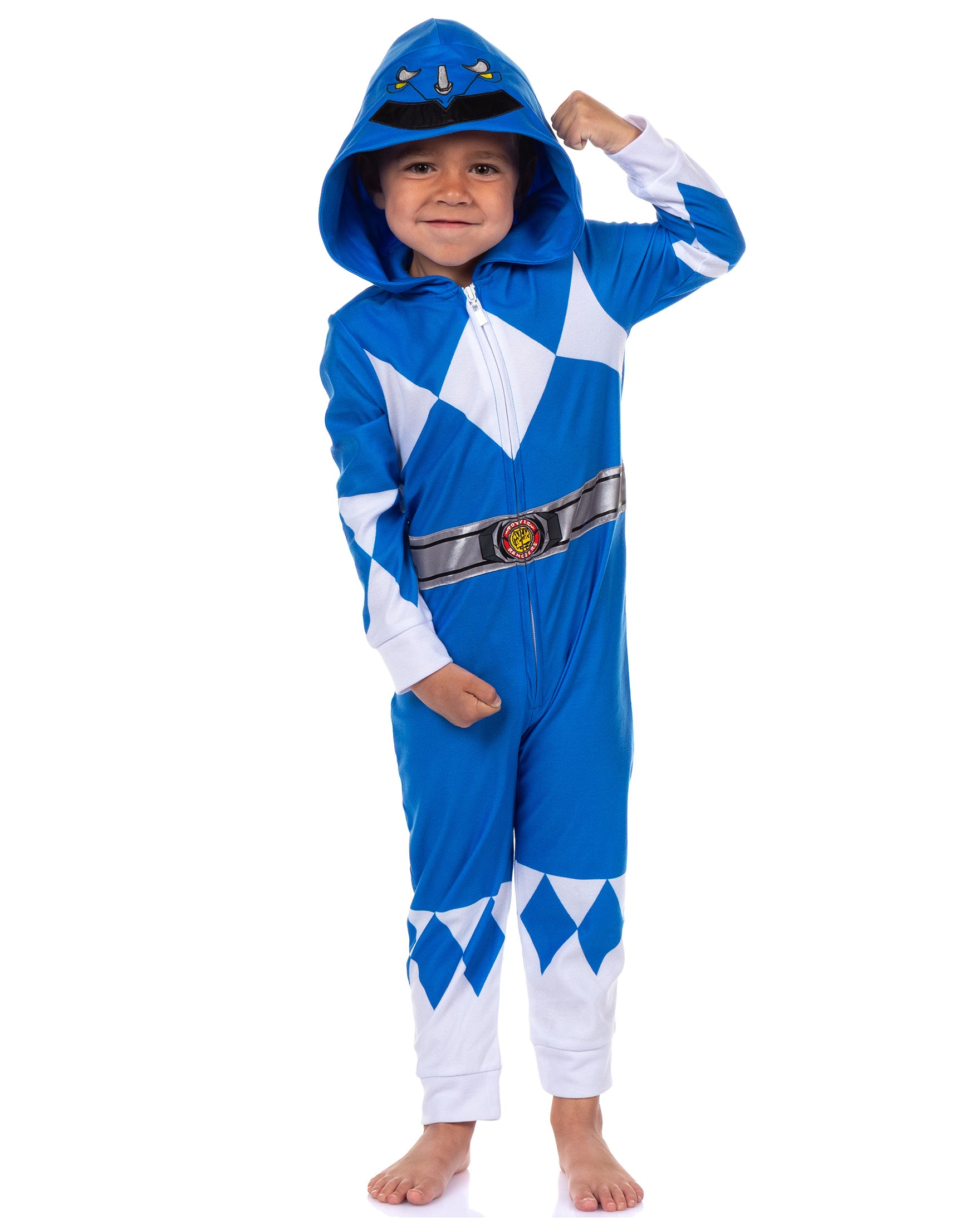 Mighty Morphin Power Rangers Union Suit Toddler Kids Hooded Pajama