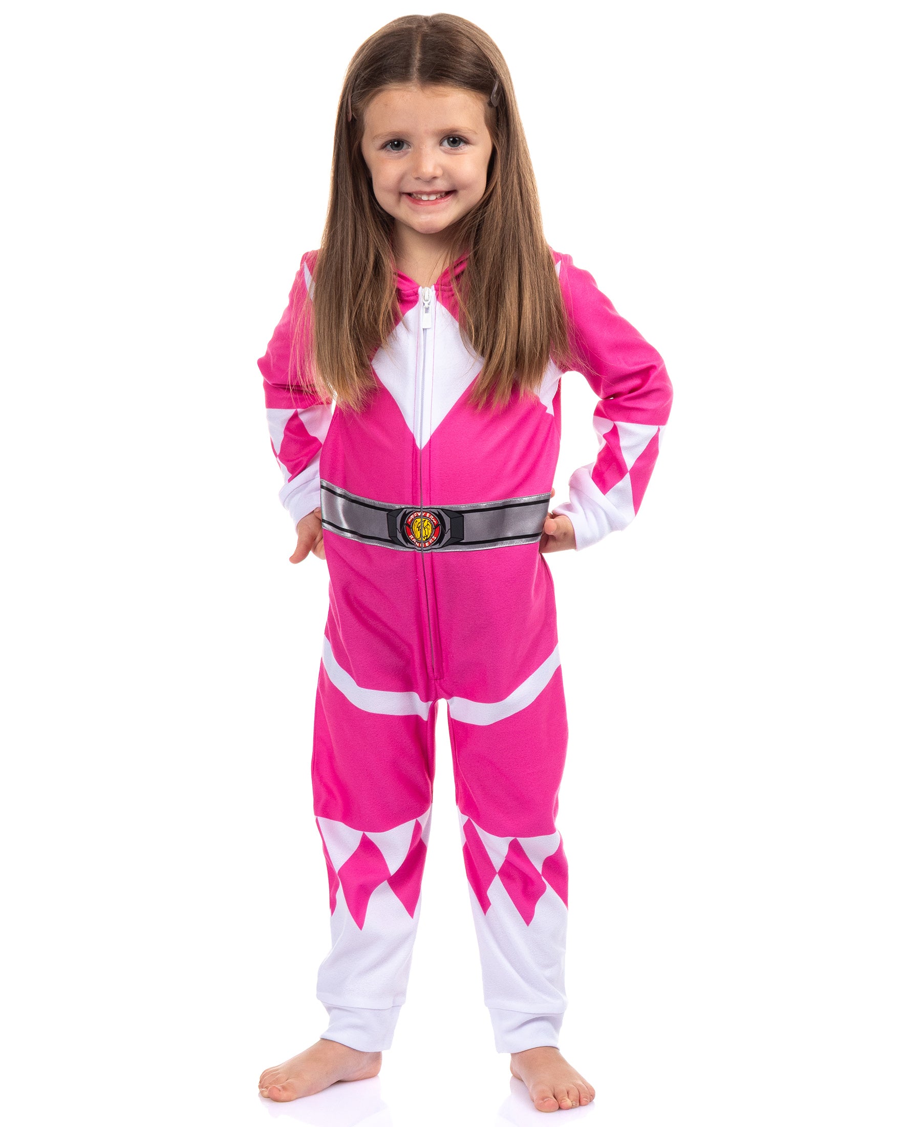 Mighty Morphin Power Rangers Union Suit Toddler Kids Hooded Pajama