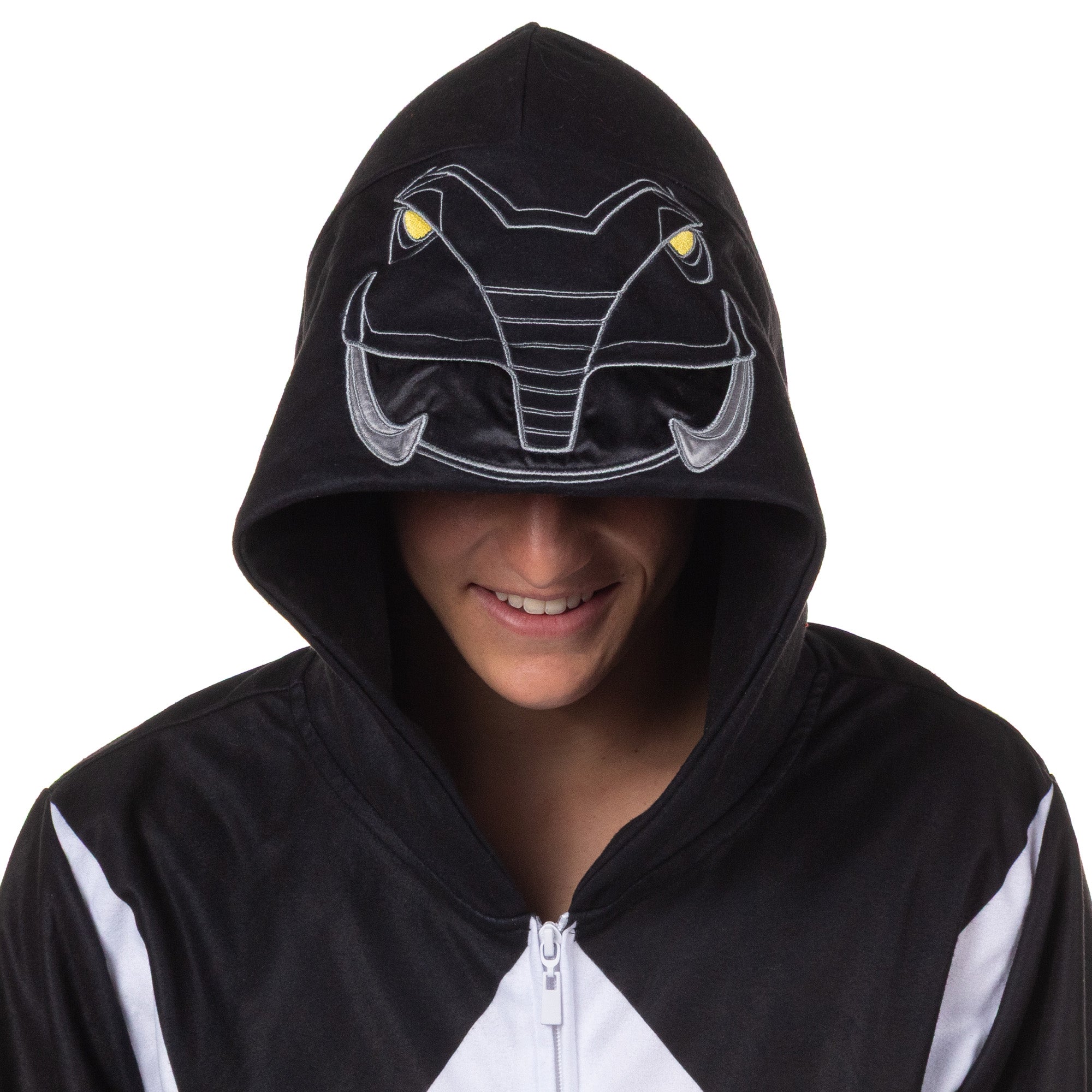 Power Rangers Men's Character Union Suit Costume Pajama (Black, L/XL)