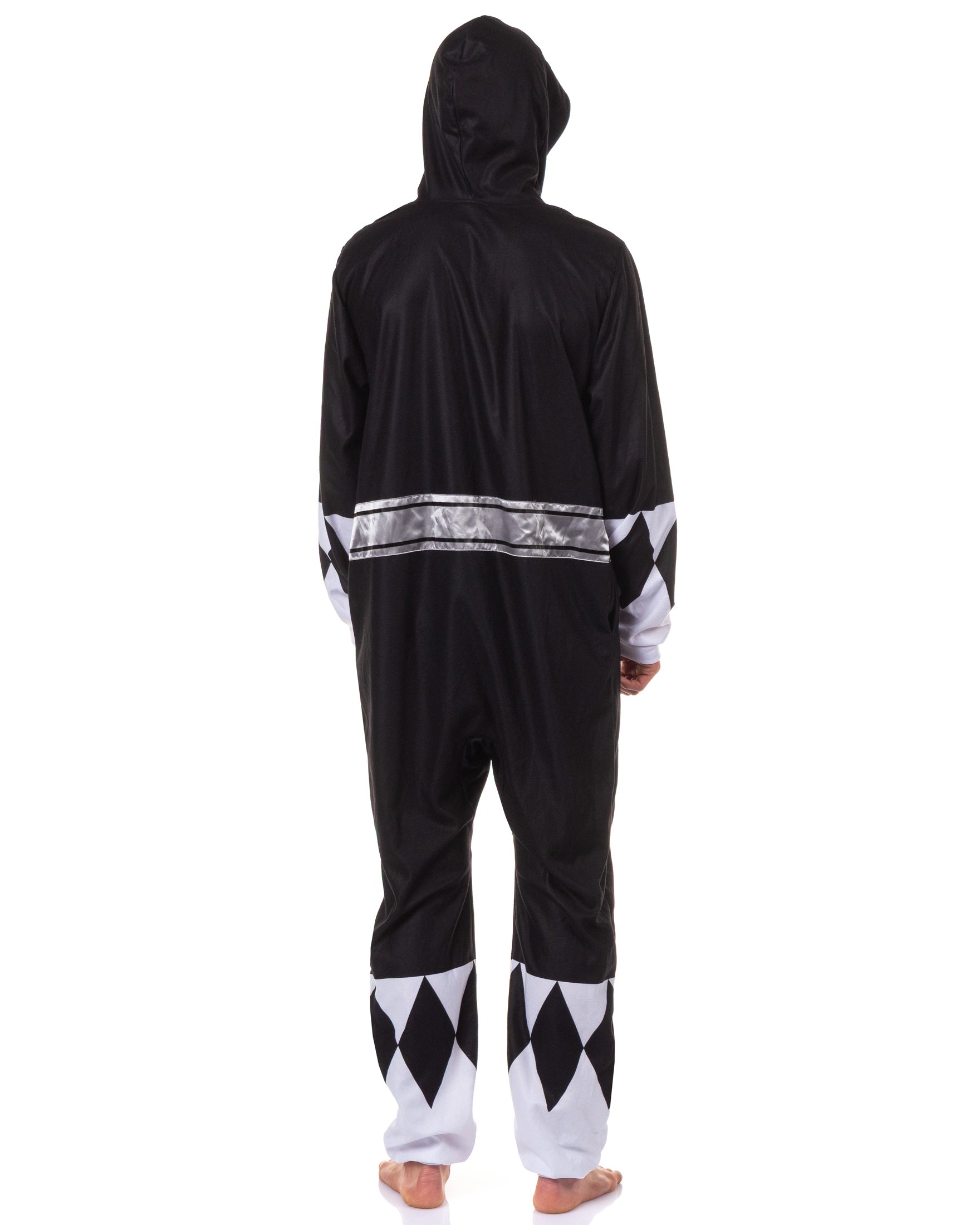 Power Rangers Men's Character Union Suit Costume Pajama (Black, XXL/XXXL)