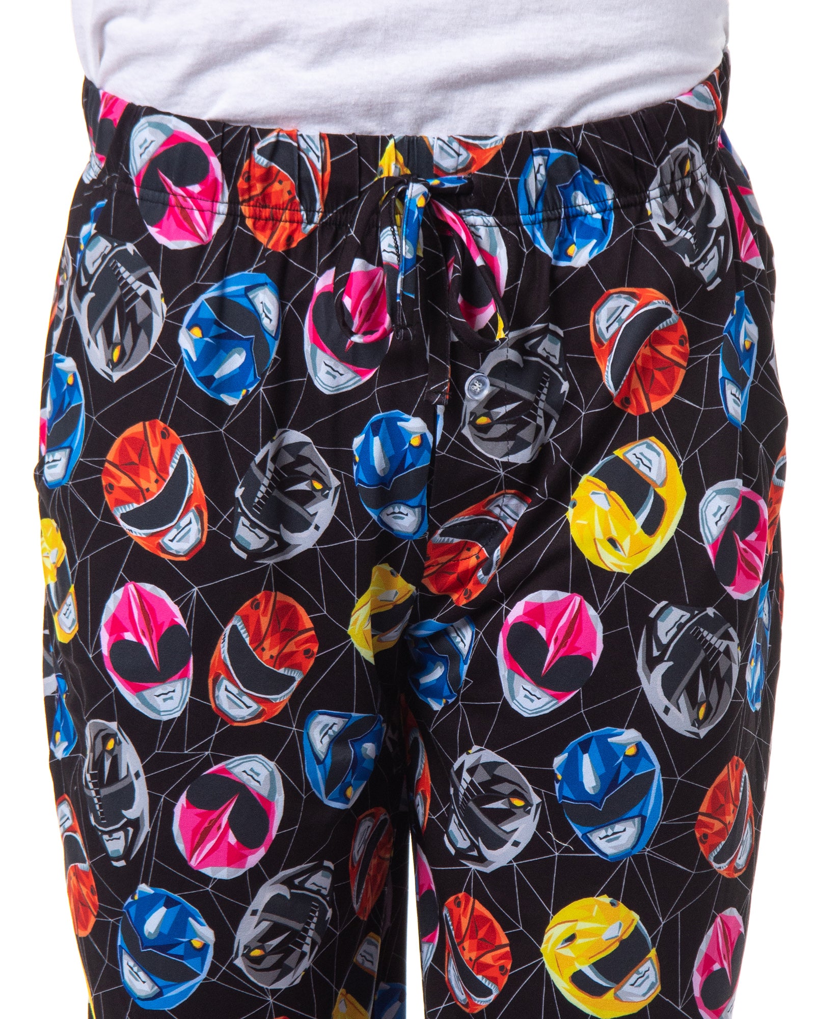 Power Rangers Mens' Tossed Print Red Pink Black Yellow Sleep Pajama Pants