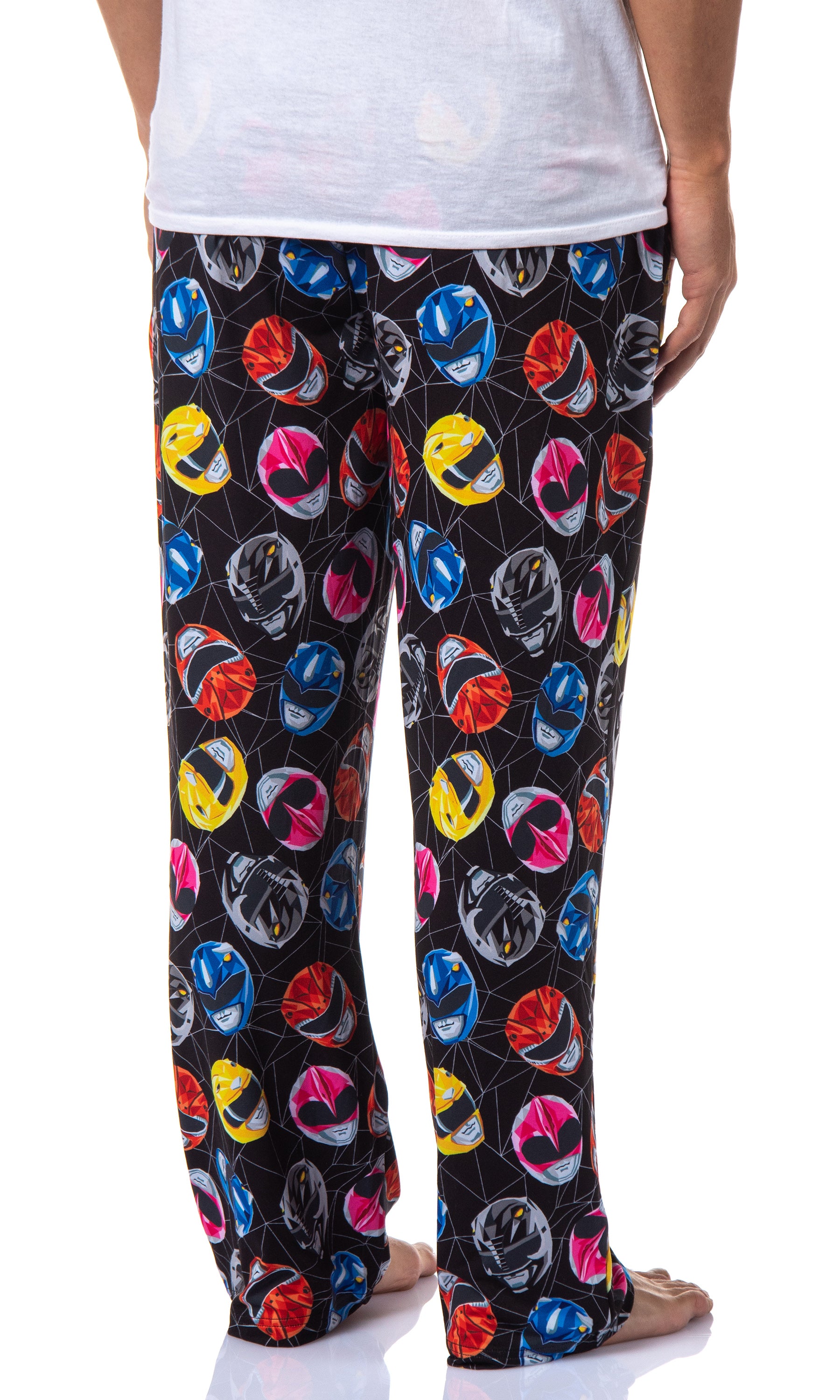 Power Rangers Mens' Tossed Print Red Pink Black Yellow Sleep Pajama Pants