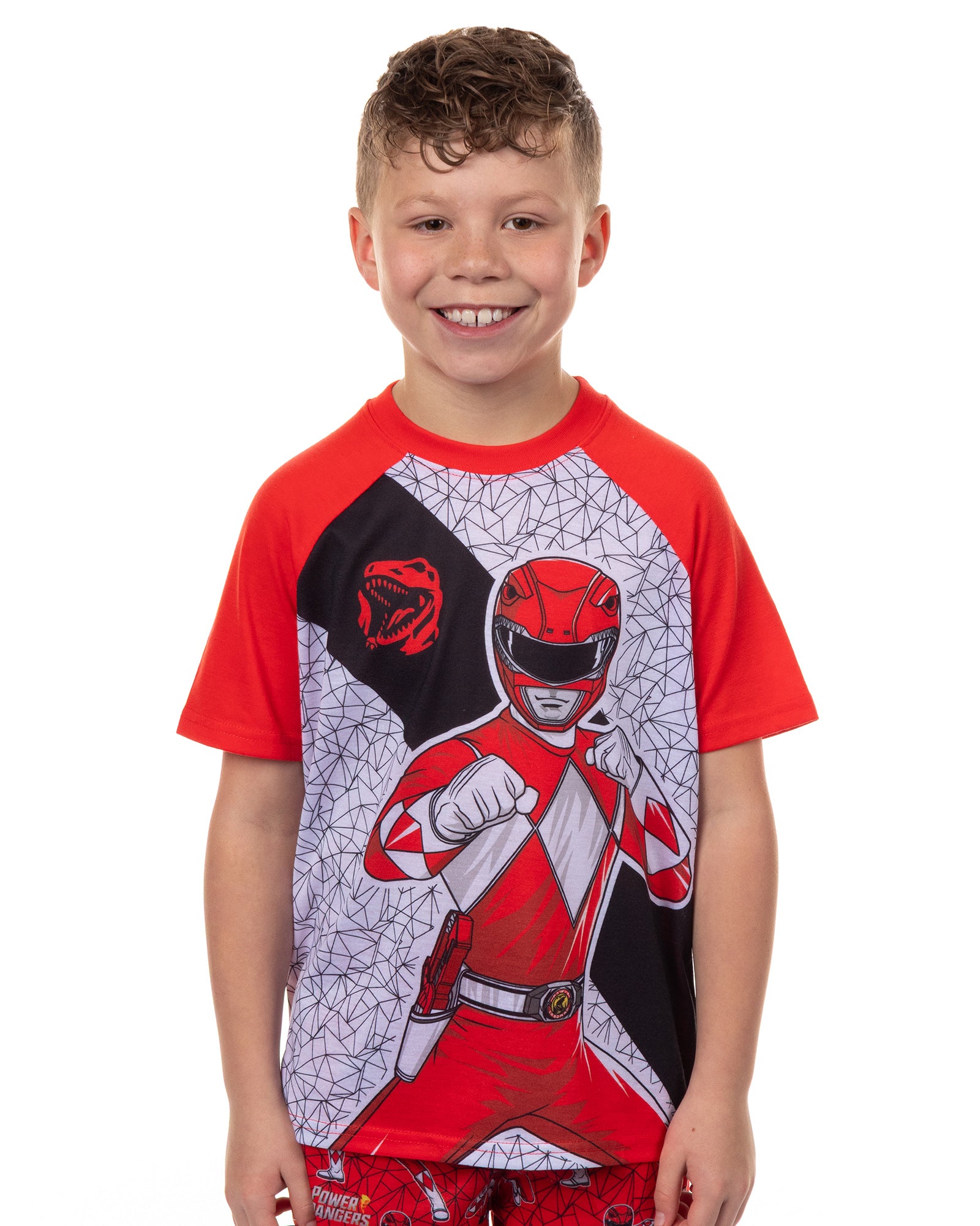 Power Rangers Pajamas Boys' Short Sleeve and Pant Sleep Set (Red, 6/7)