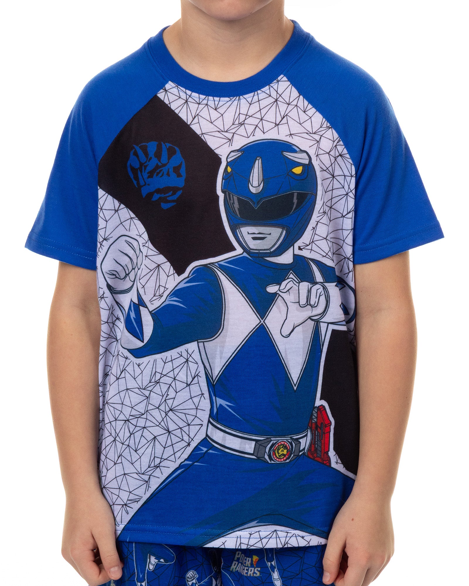 Power Rangers Pajamas Boys' Short Sleeve and Pant Sleep Set (Blue, 10/12)