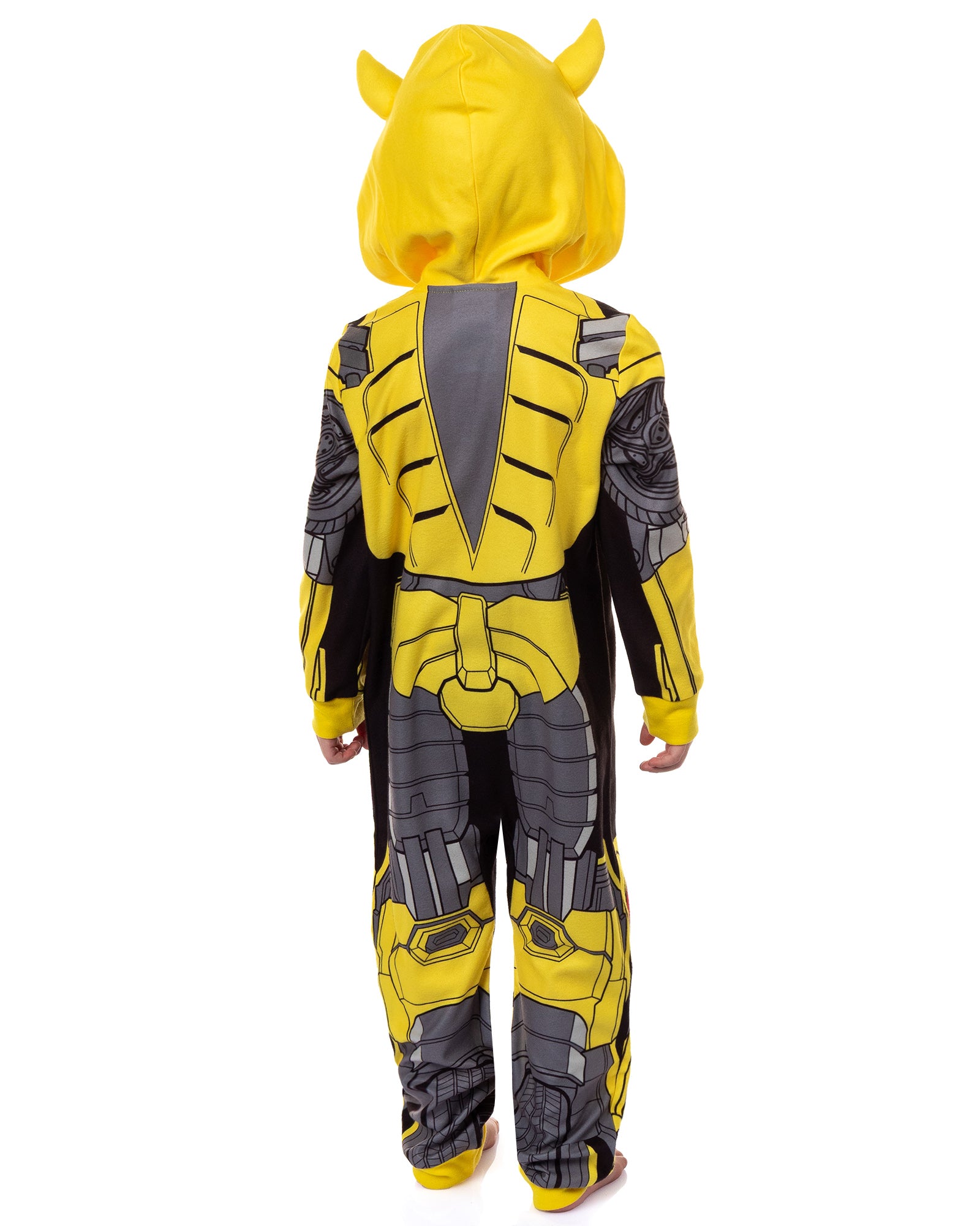 Transformers Union Suit Toddler Boys' Footless Hooded Pajama (Bumblebee, 4T)