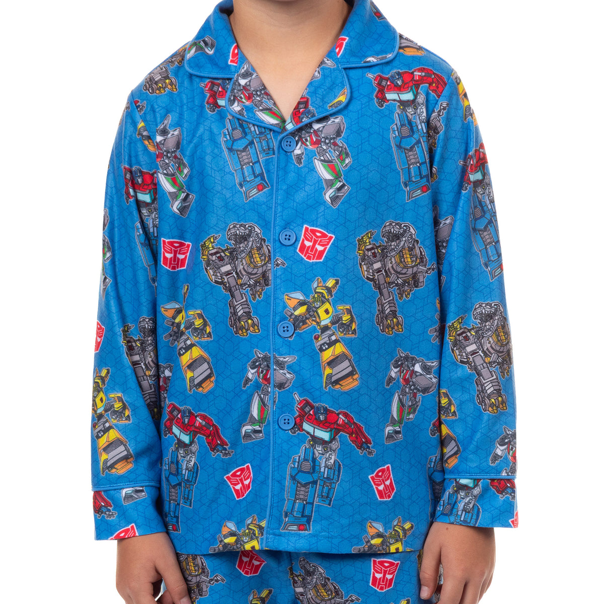 Transformers Pajamas Boy's Autobots Coat Front Button Up Pajama Set