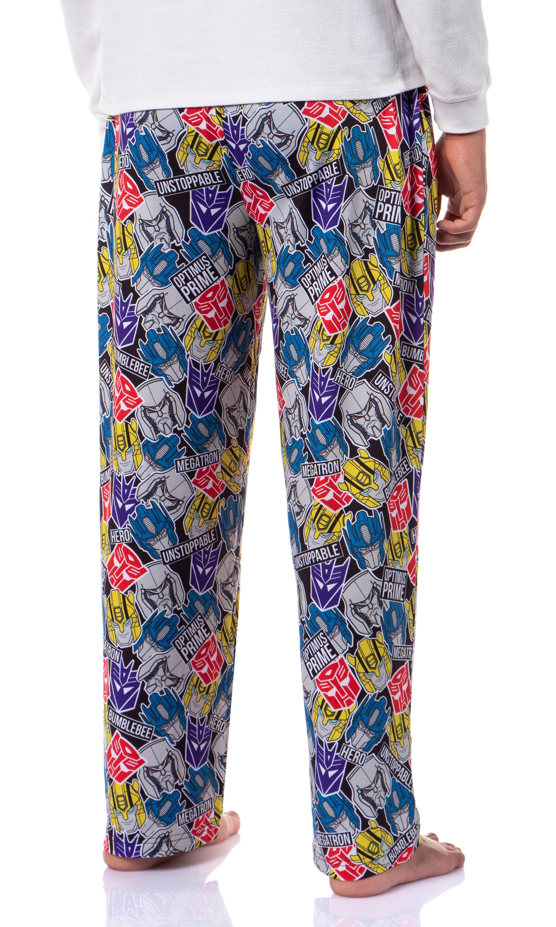 Transformers Men's Tossed Print Autobots Adult Sleep Lounge Pajama Pants (Small)