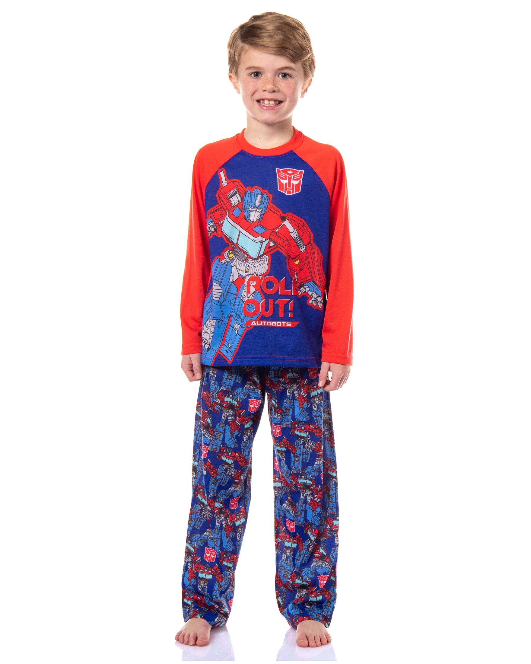Transformers Boys' Optimus Prime Roll Out Autobots Long Sleeve Pajama Set