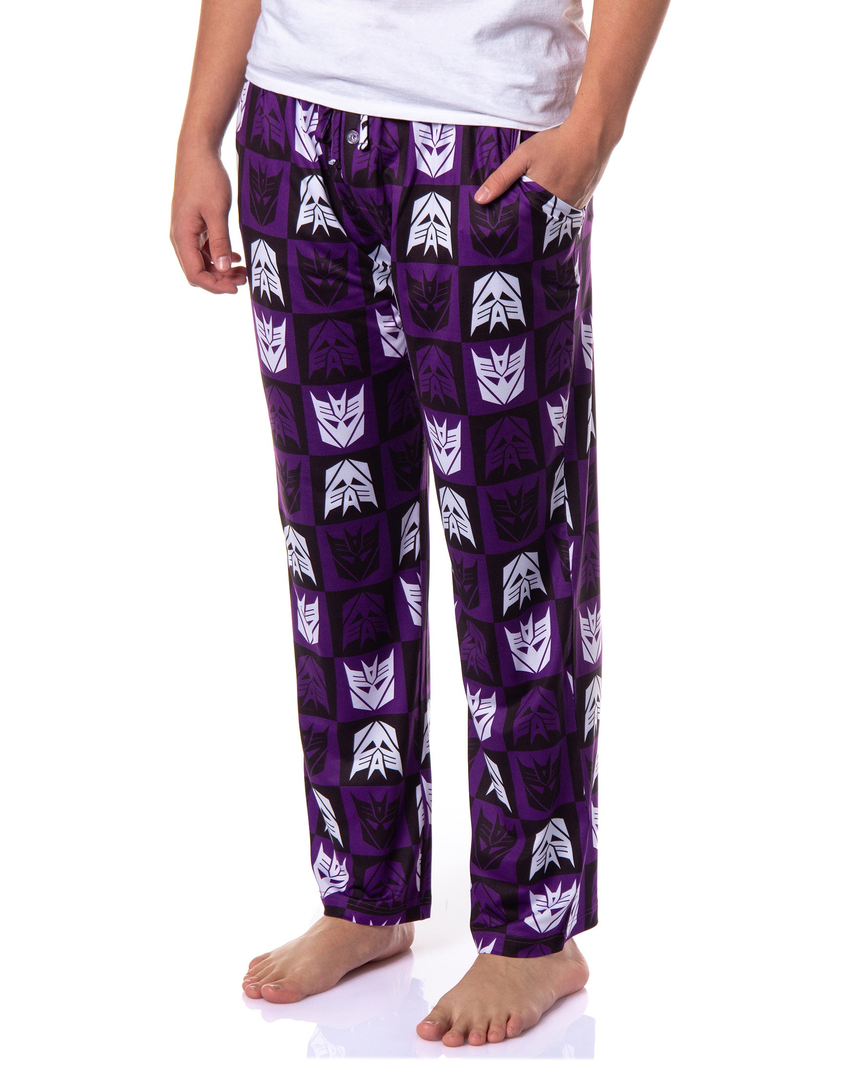 Transformers Men's Decepticon Logo Tile Print Sleep Pajama Pants
