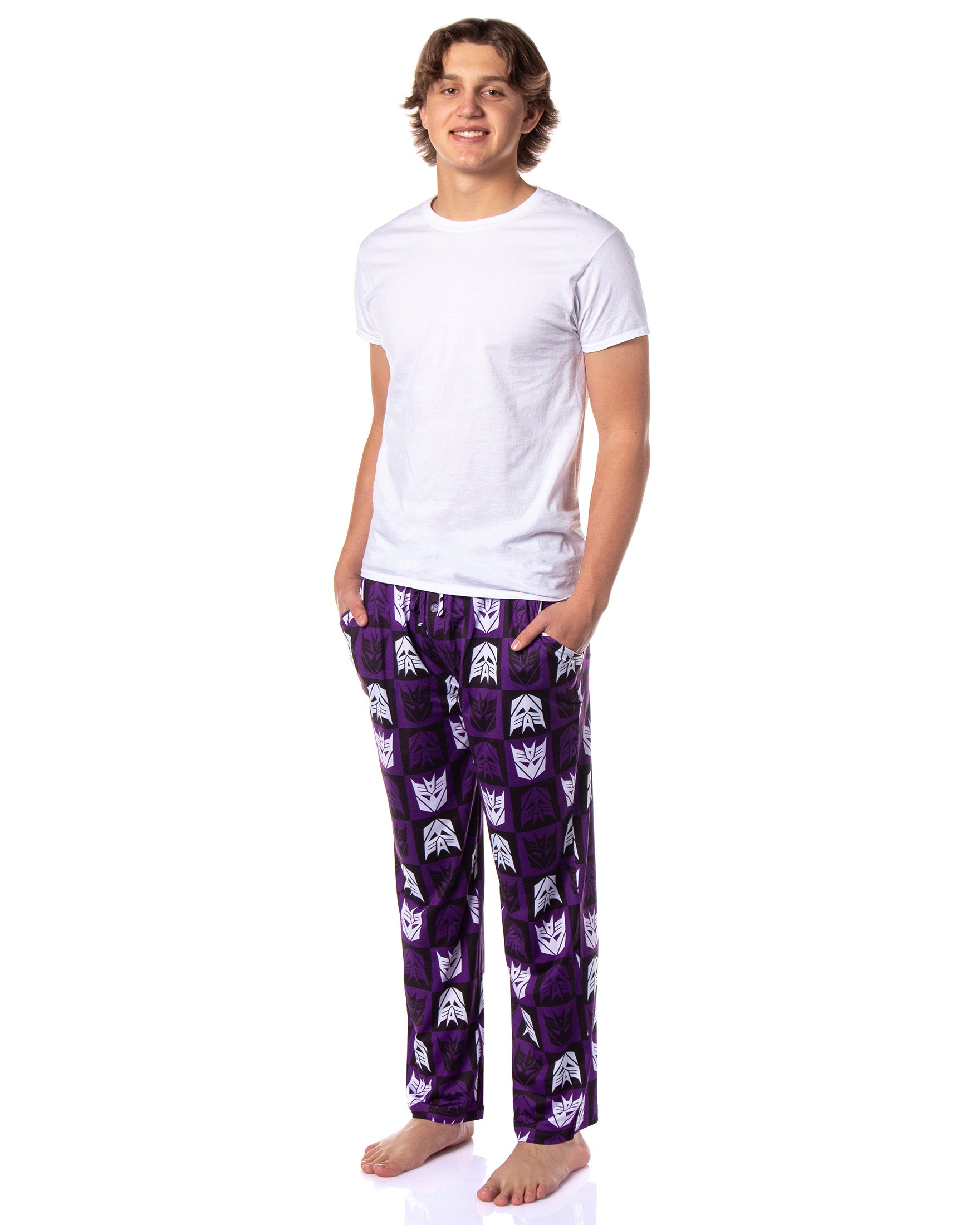 Transformers Men's Decepticon Logo Tile Print Sleep Pajama Pants