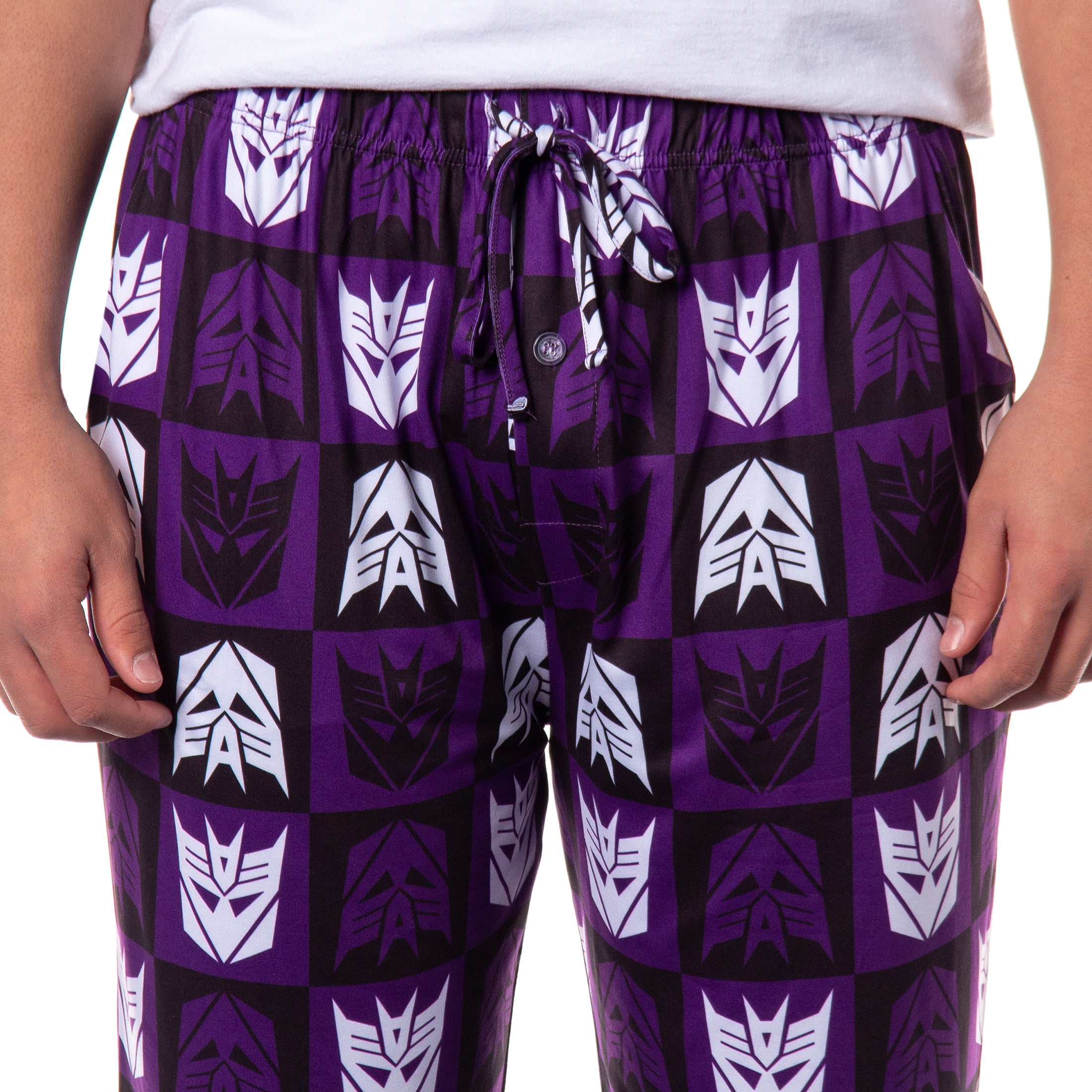 Transformers Men's Decepticon Logo Tile Print Sleep Pajama Pants