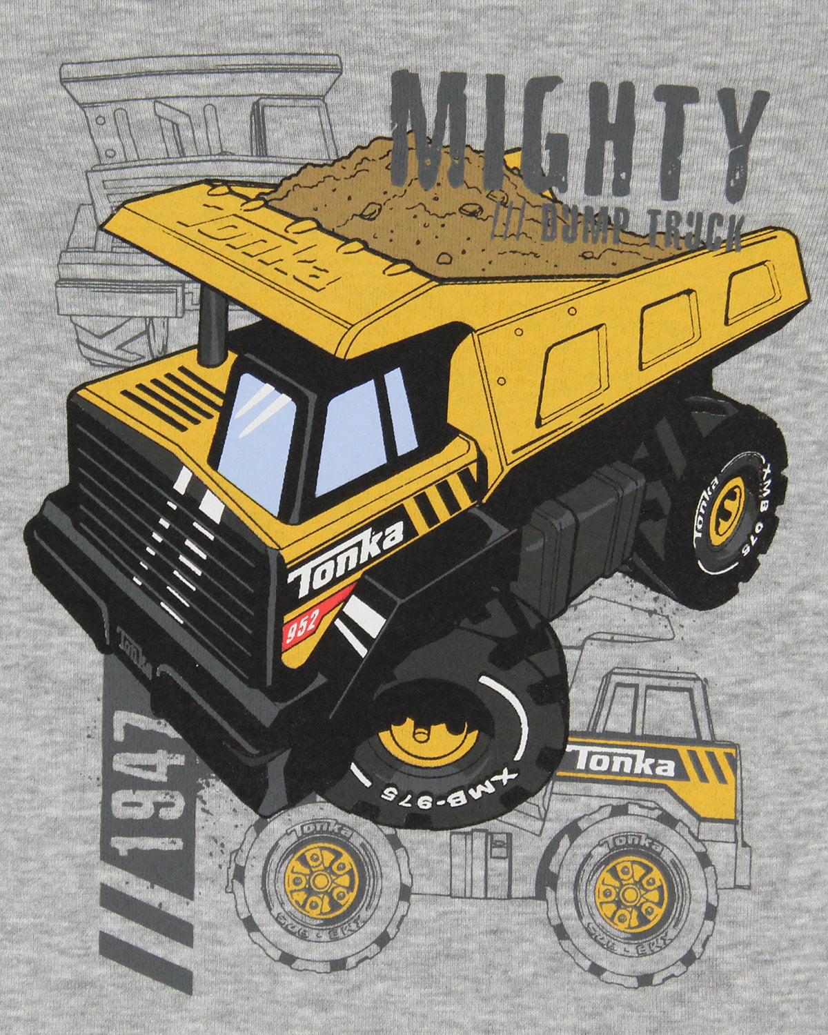 Tonka Toddler Boys' 952 Mighty Dump Truck 2 Piece Long Sleeve Pajama Set (3T)