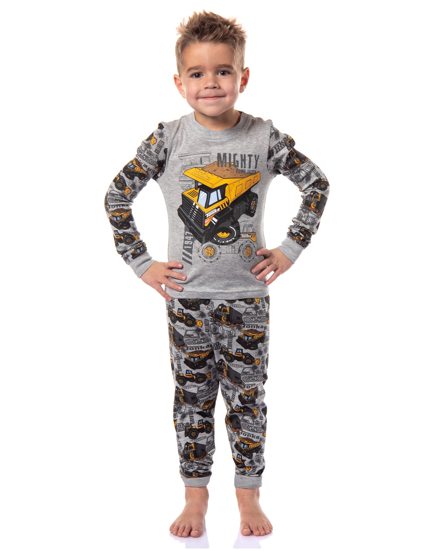 Tonka Toddler Boys' 952 Mighty Dump Truck 2 Piece Long Sleeve Pajama Set