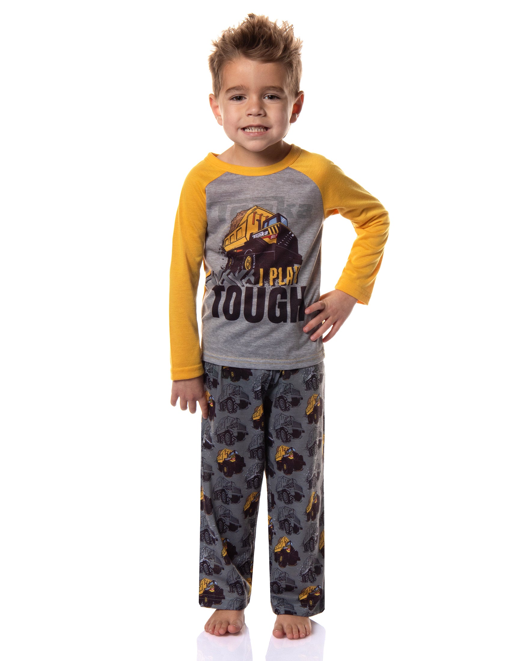 Tonka Toddler Boys' Dump Truck I Play Tough 2 Piece Long Sleeve Pajama Set (3T)