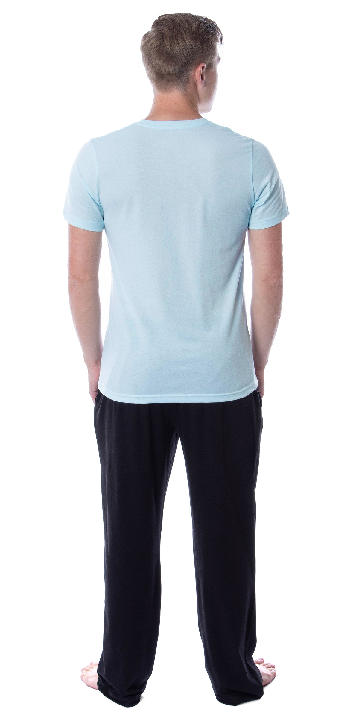 Intimo Men's 2 Piece Pajama Set Cotton/Poly Blend Jersey Knit Lounge Pants With Soft T-Shirt Top