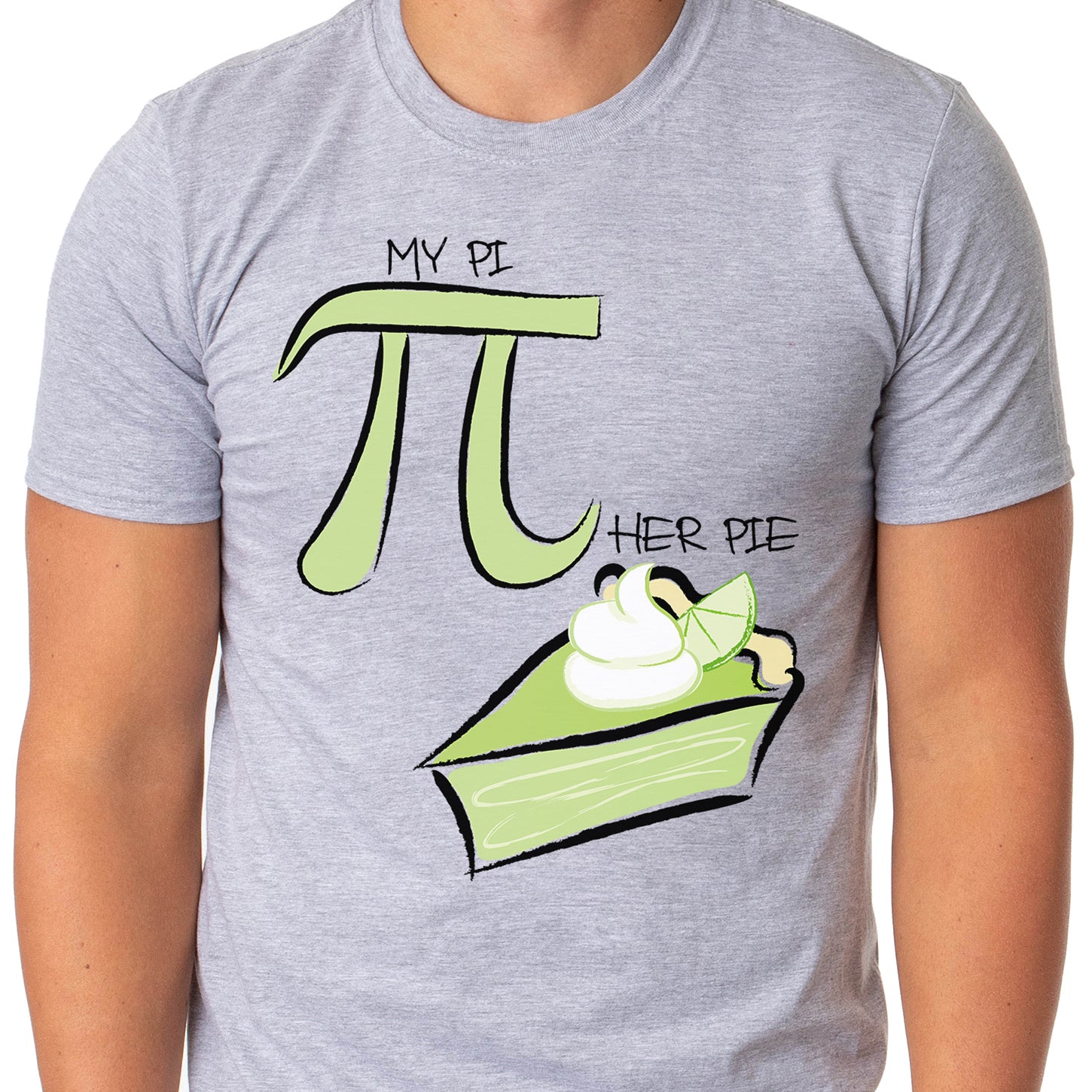 My Pi Her Pie Key Lime Men's Funny Math Teacher's Shirt Mathematics Geek Pi Day Ring-Spun Fabric T-Shirt Tee