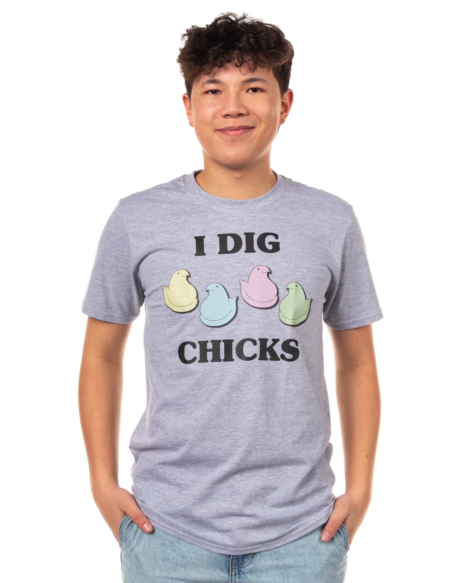 I Dig Chicks Shirt Funny Saying For Guys Easter Candy Adult Ring-Spun Fabric T-Shirt Tee