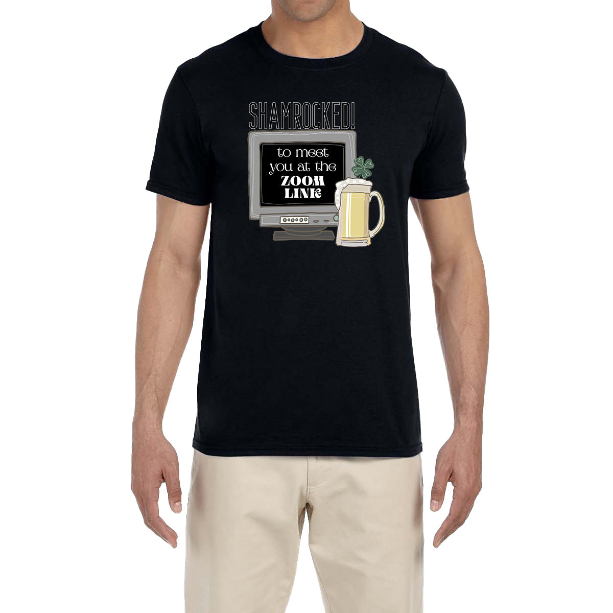 St. Patrick's Day Men's Shirt Irish Shamrocked To Meet You Funny Saying Tee