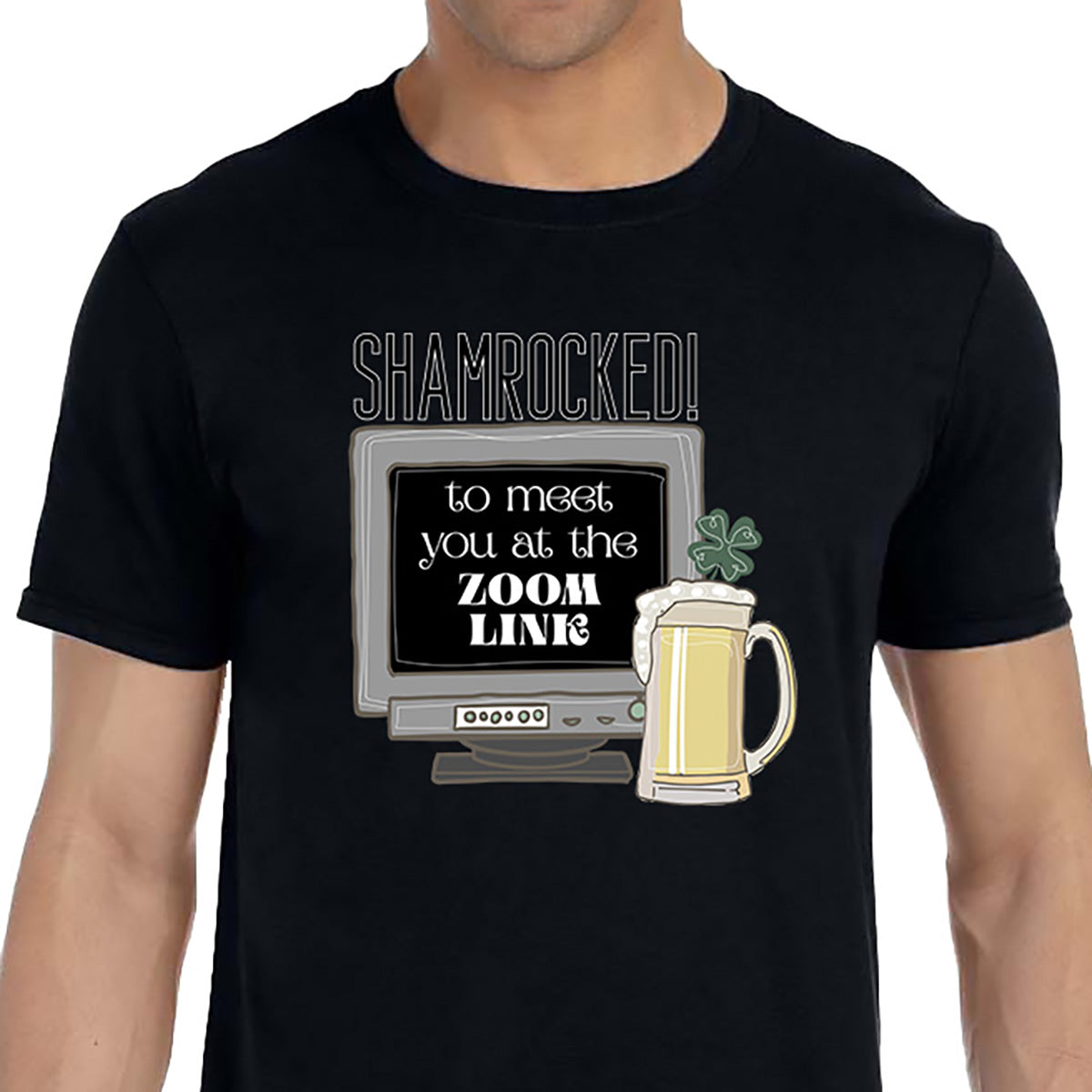 St. Patrick's Day Men's Shirt Irish Shamrocked To Meet You Funny Saying Tee