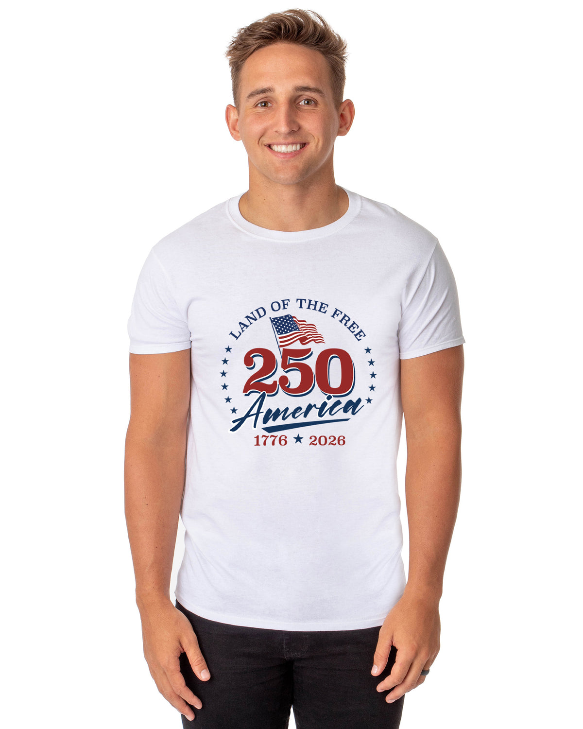 PJammy USA T-Shirt Adult America 250 Land Of The Free Short Sleeve Tee