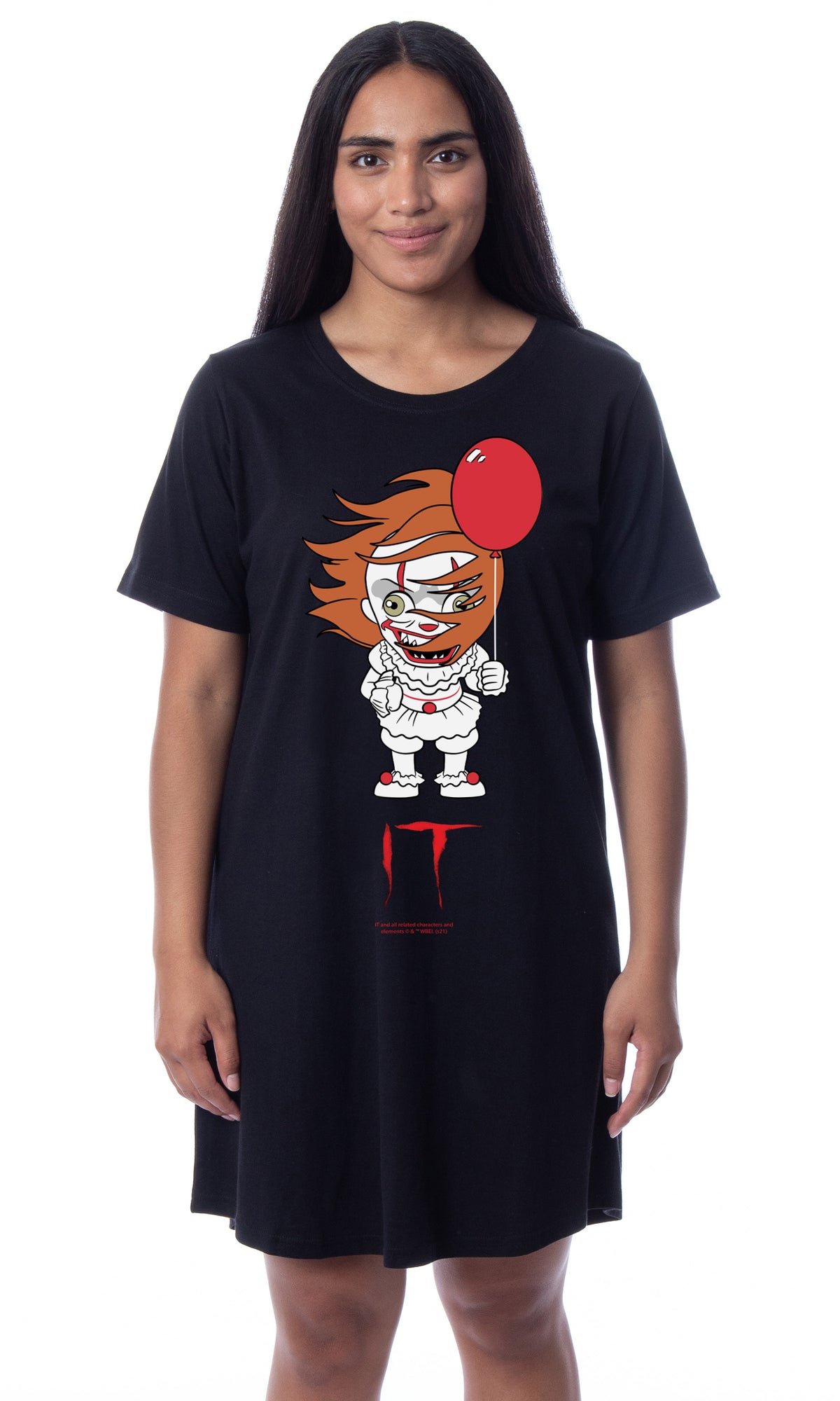 IT The Movie Womens' Chibi Pennywise Clown Nightgown Sleep Pajama Dress