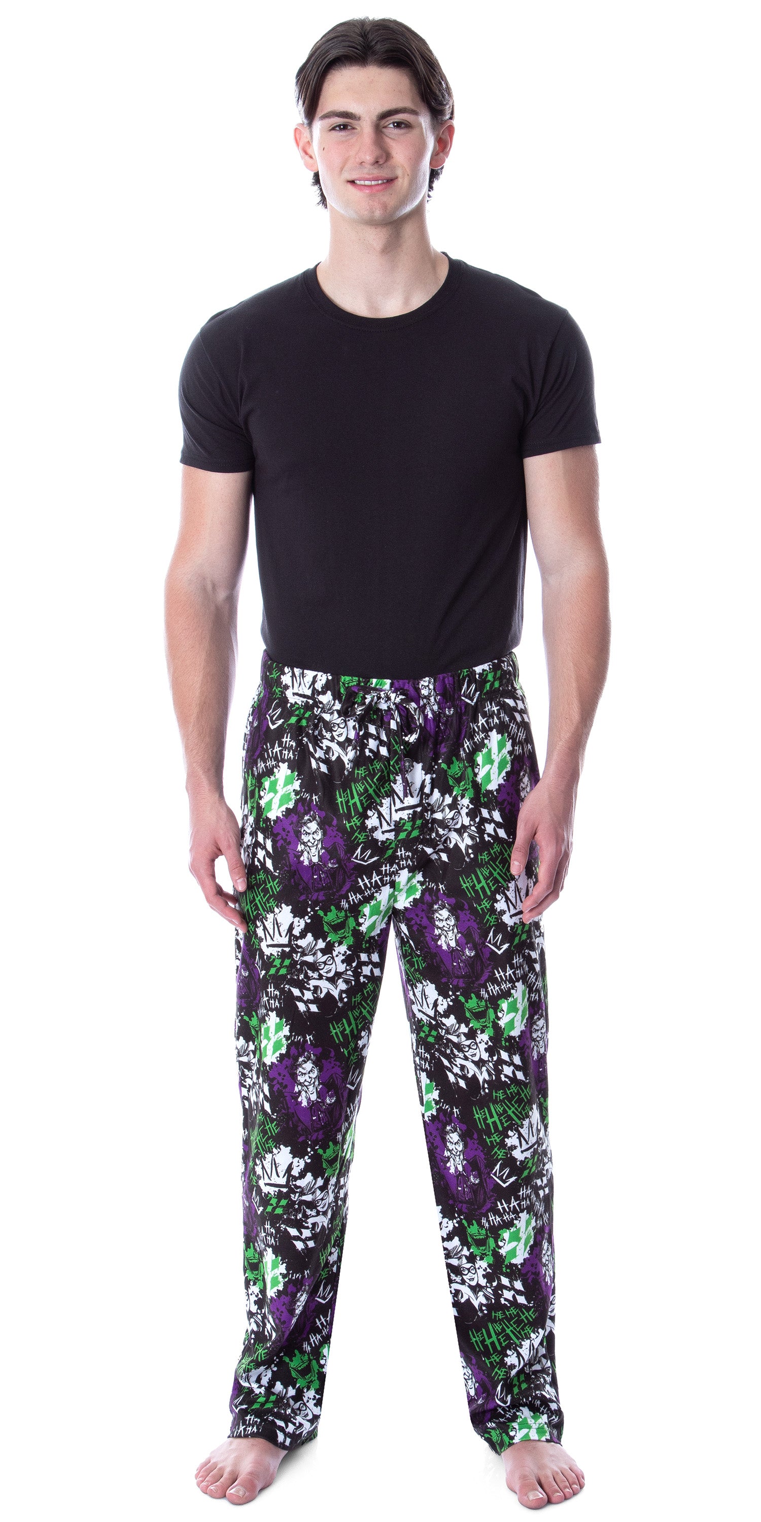 DC Comics Men's Classic The Joker And Harley Quinn Adult Lounge Pajama Pants