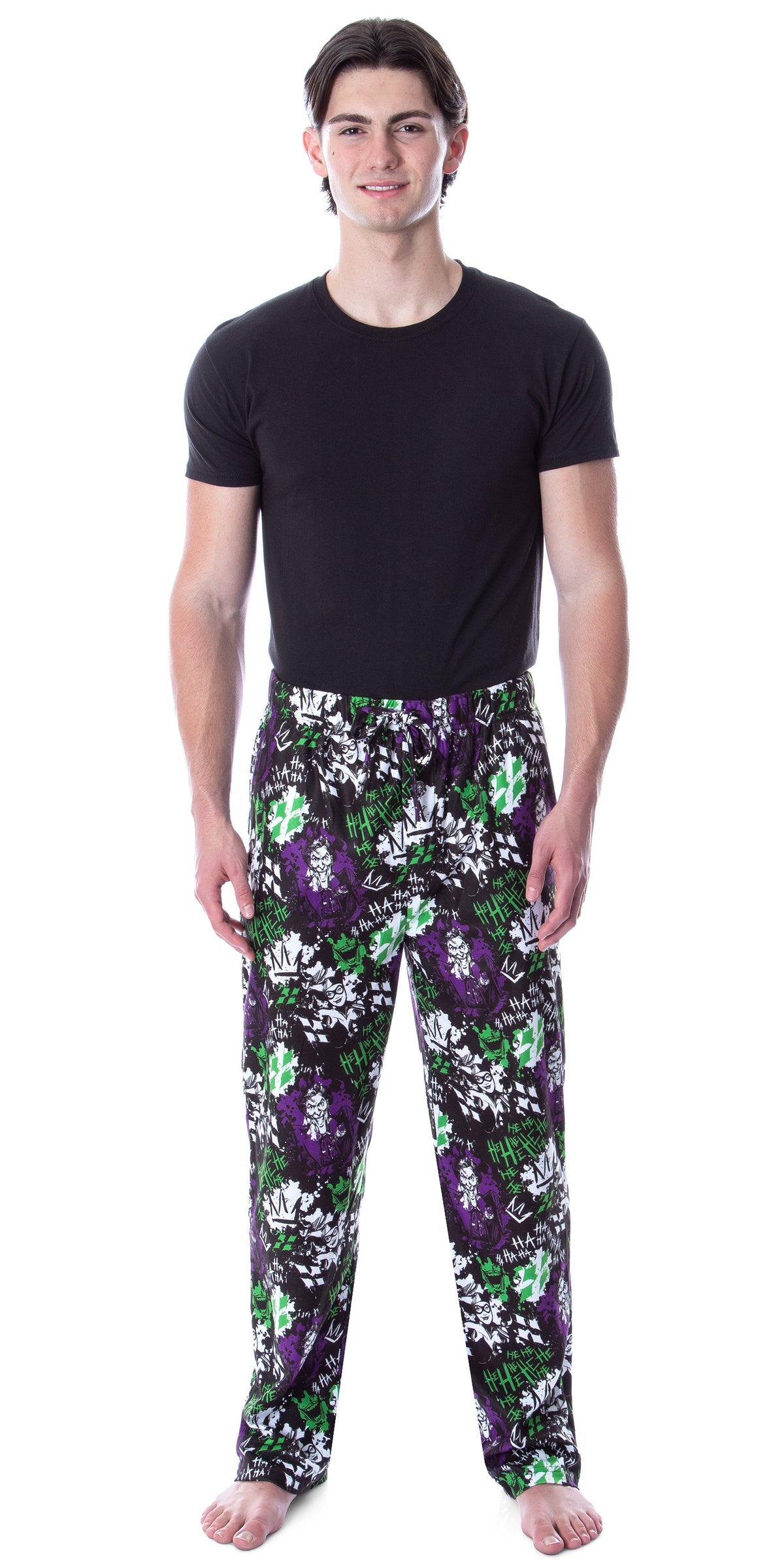 DC Comics Men's Classic The Joker And Harley Quinn Lounge Pajama Pants