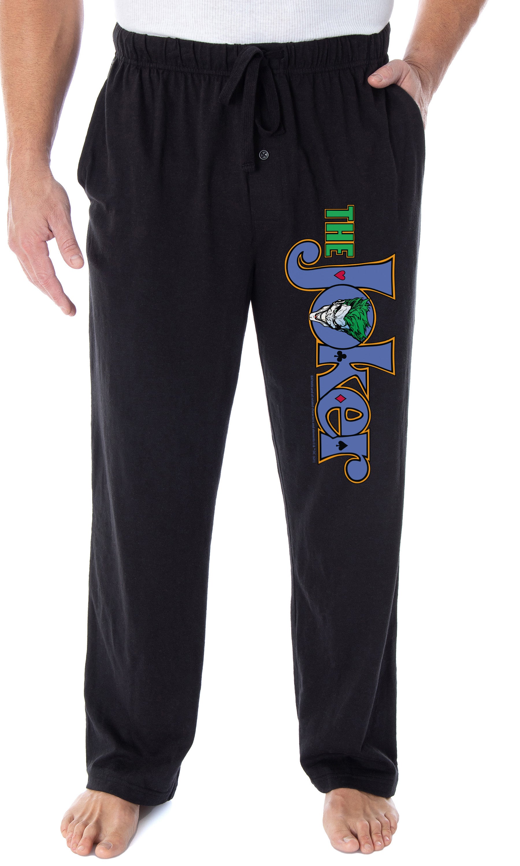 DC Comics Men's The Joker Script Logo Loungewear Sleep Bottoms Pajama Pants