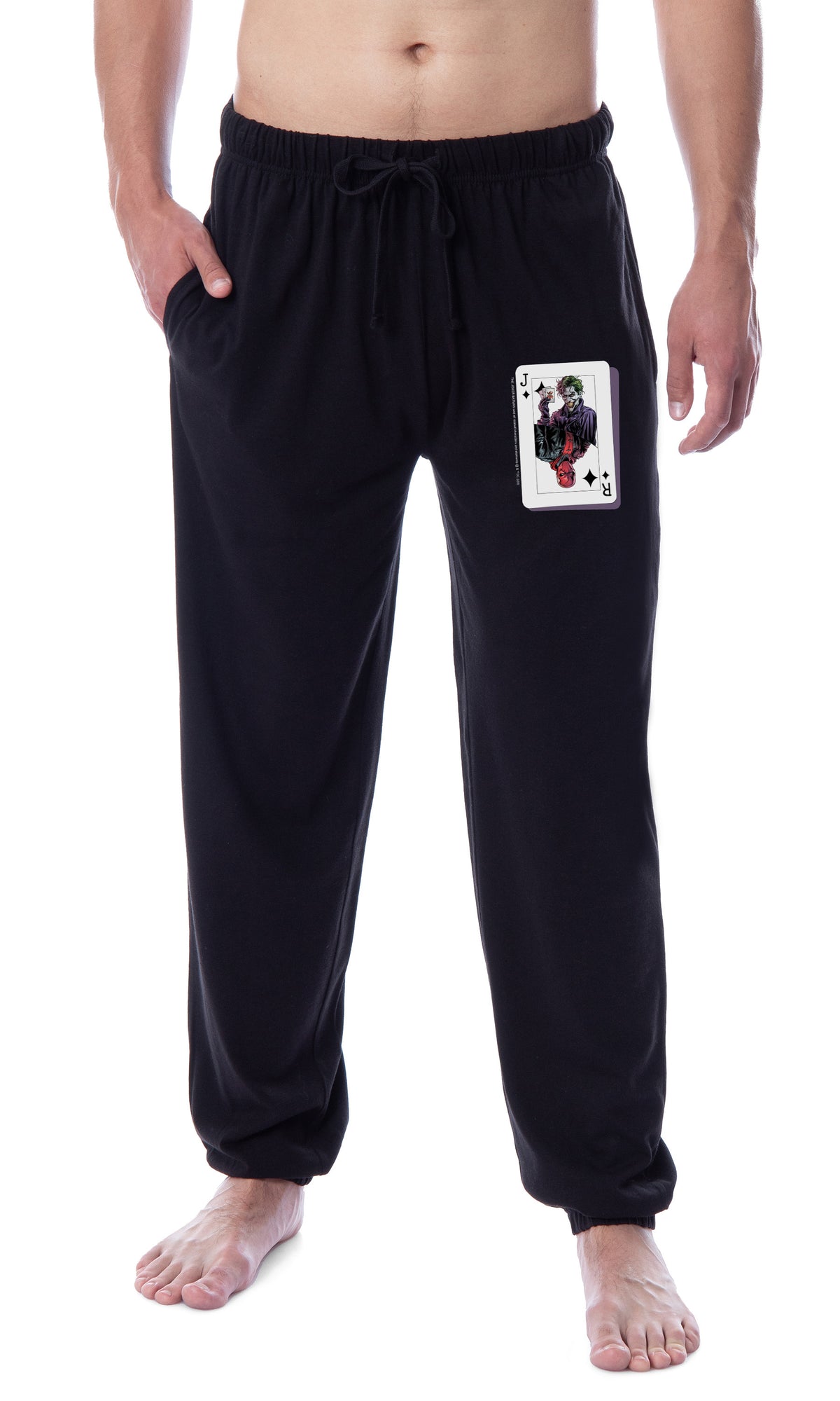 DC Comics Men's The Joker Red Hood Playing Card Sleep Jogger Pajama Pants