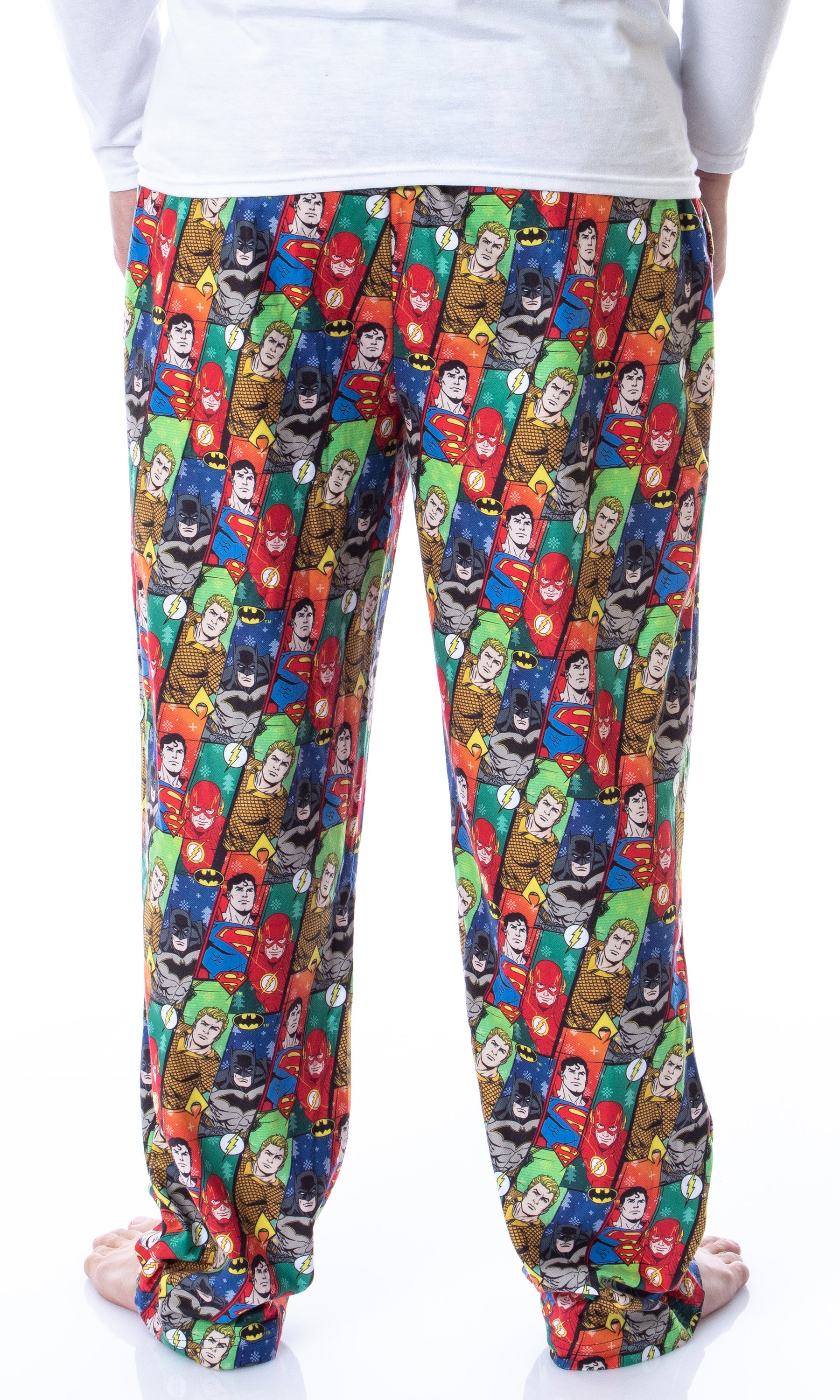 DC Comics Mens' Justice League Holiday Superhero Christmas Pajama Pants