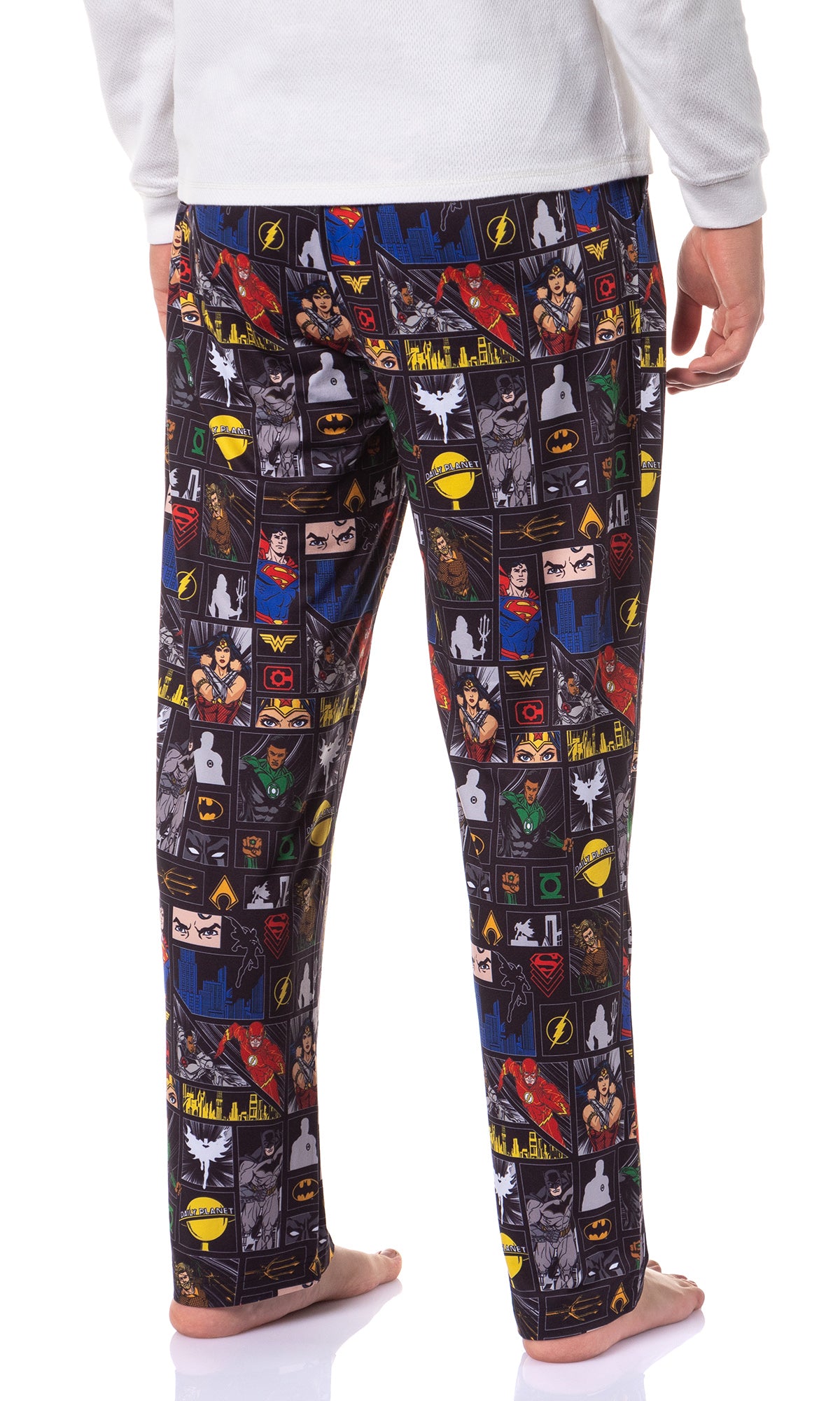 DC Comics Justice League Men's Superhero Paneled Sleep Pajama Pants