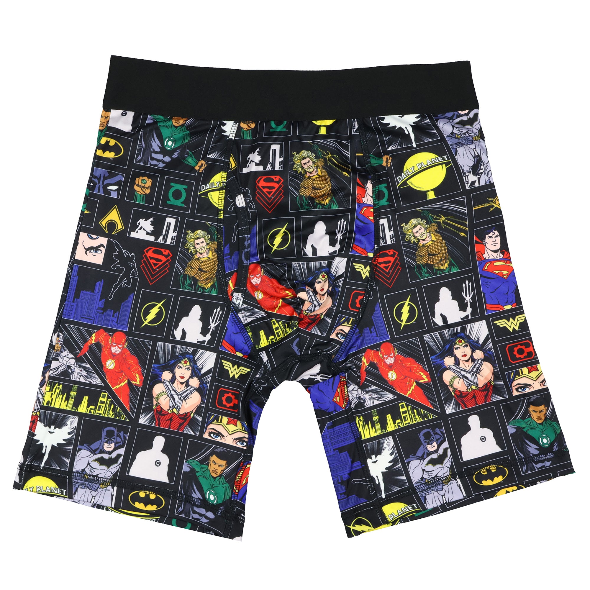 DC Comics Justice League Boxers Mens' Superhero Scenes Tight Fit Underwear