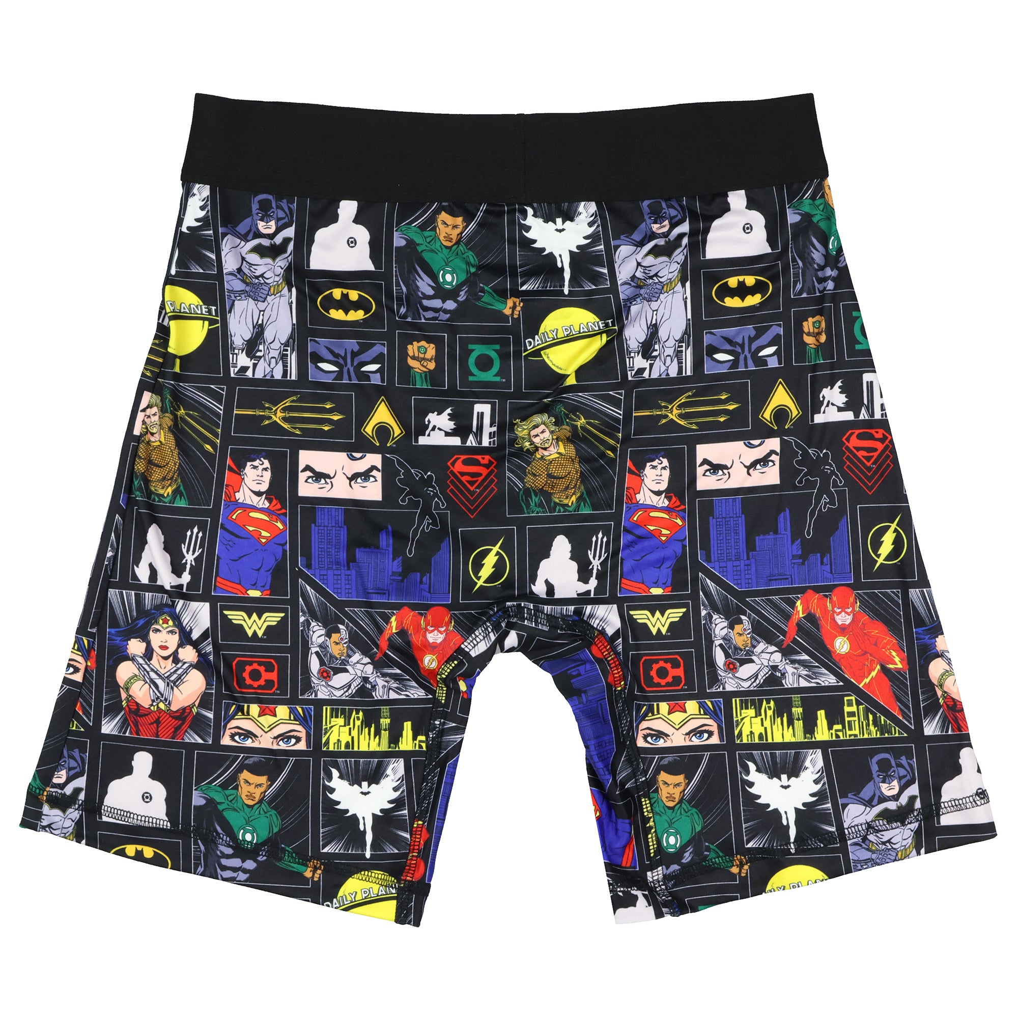 DC Comics Justice League Boxers Mens' Superhero Scenes Tight Fit Underwear