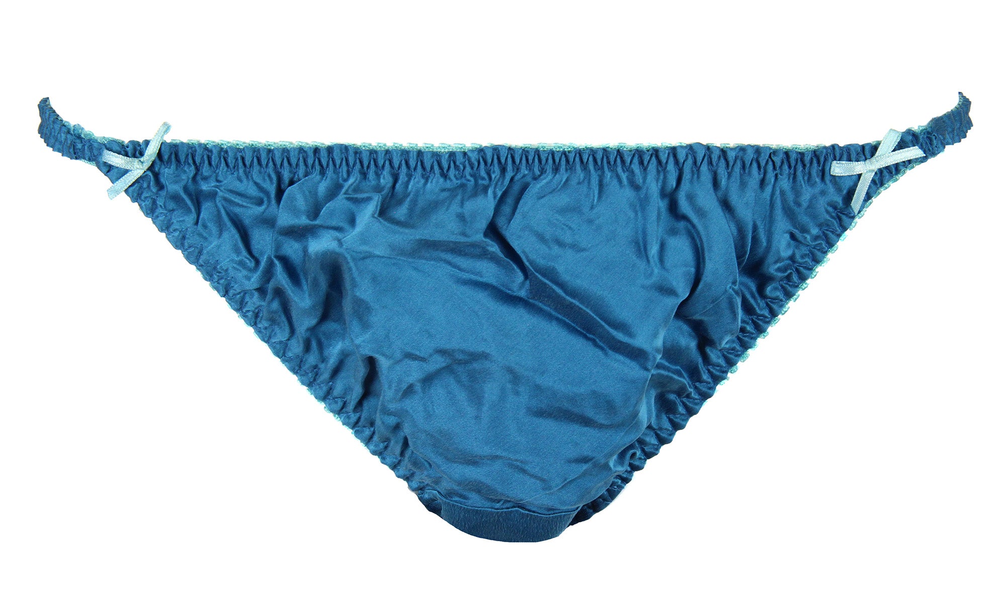 INTIMO Womens' Classic Silk String Bikini Underwear Panties (Cherry, L)