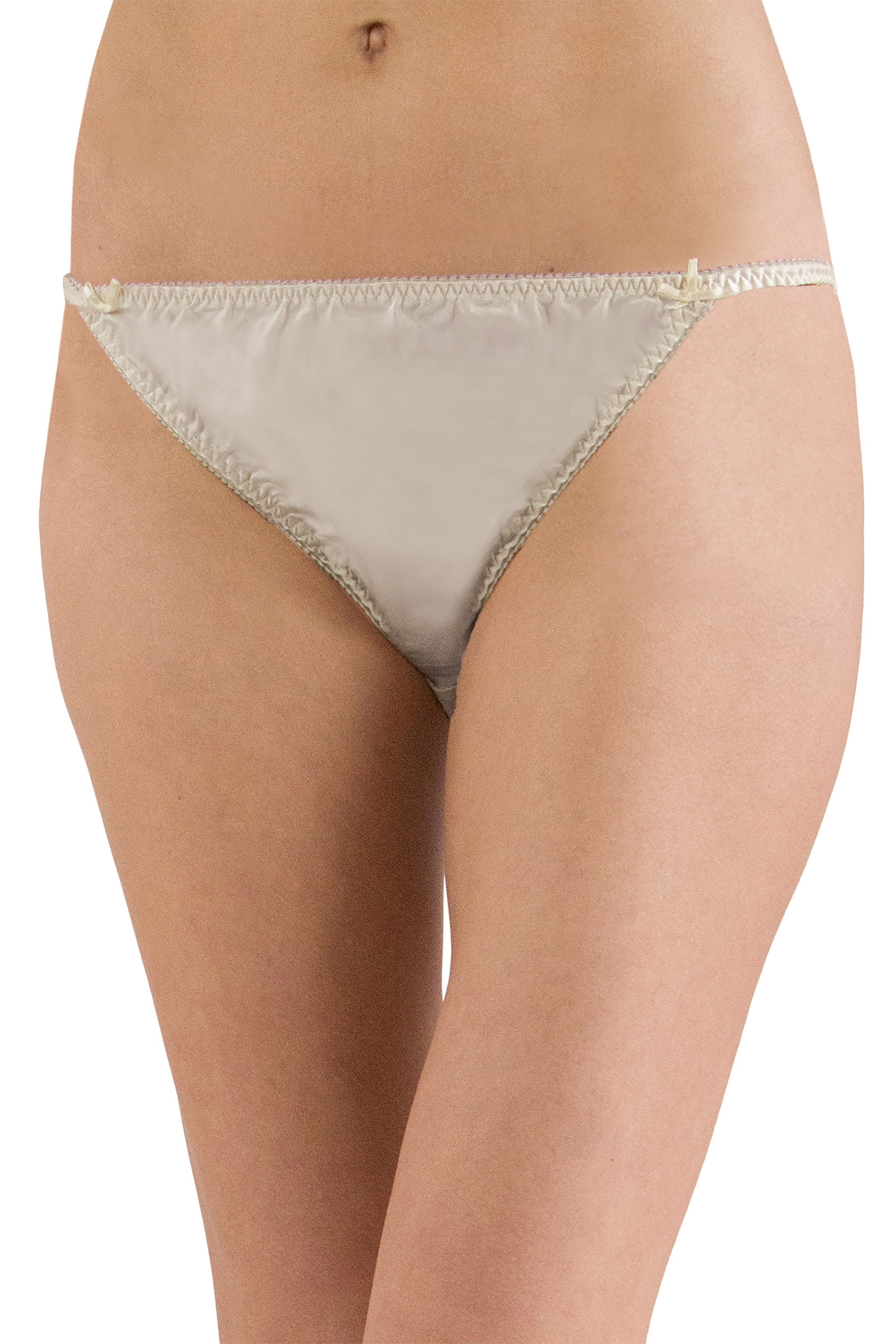 INTIMO Womens Classic Silk String Bikini Underwear