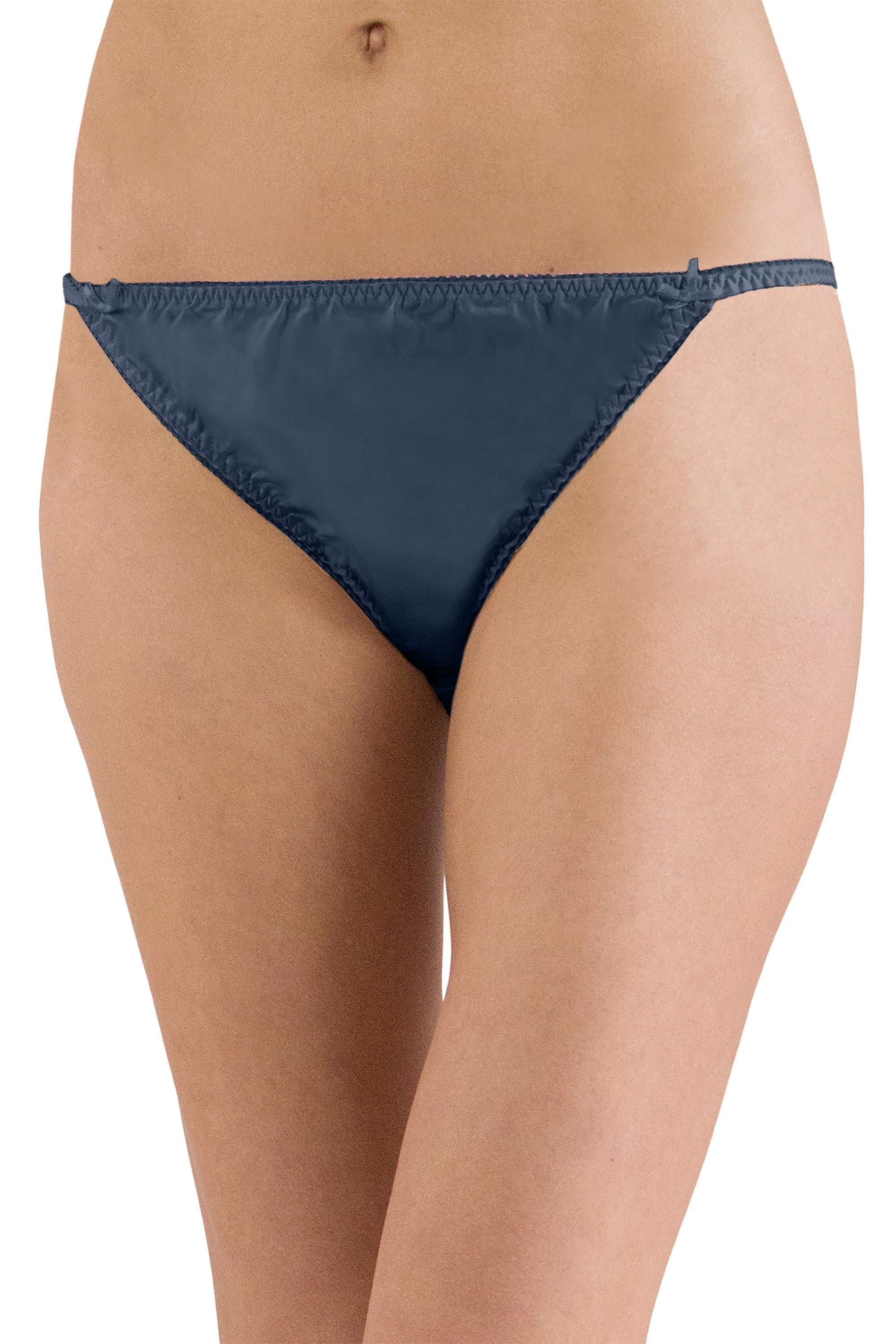 INTIMO Womens' Classic Silk String Bikini Underwear Panties (Cherry, L)