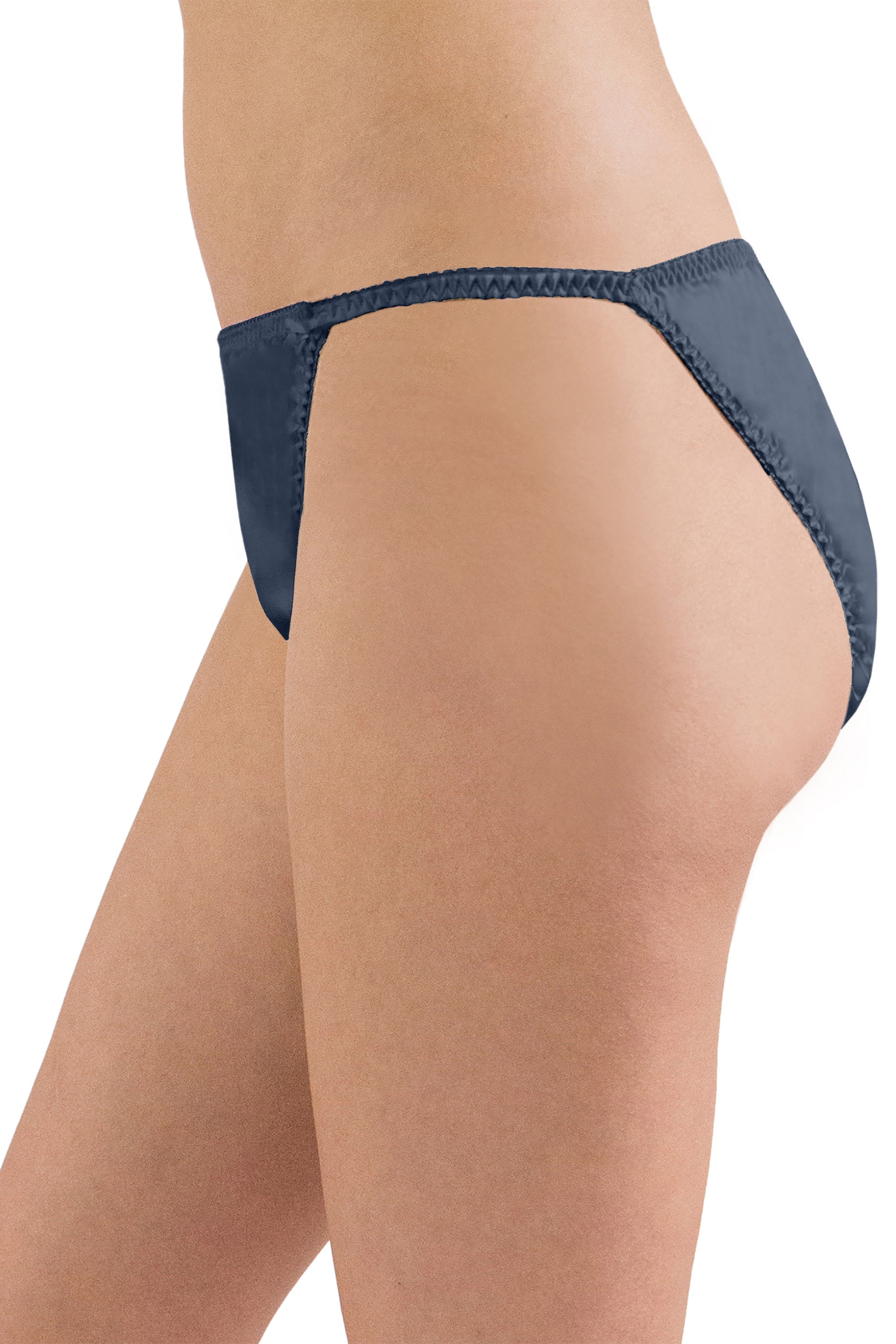 INTIMO Womens' Classic Silk String Bikini Underwear Panties (Cherry, L)
