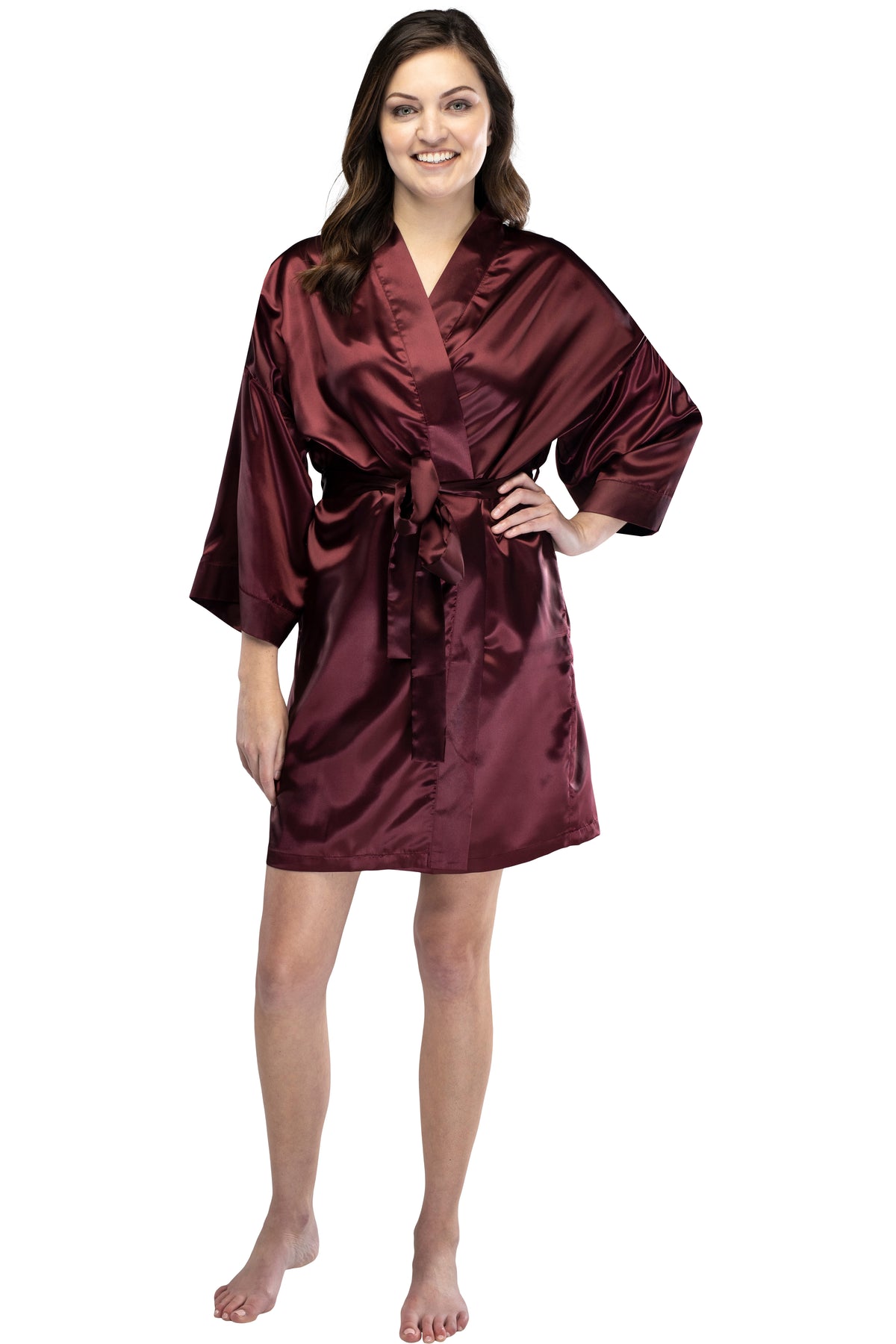 Intimo Womens Poly Charmeuse Robe