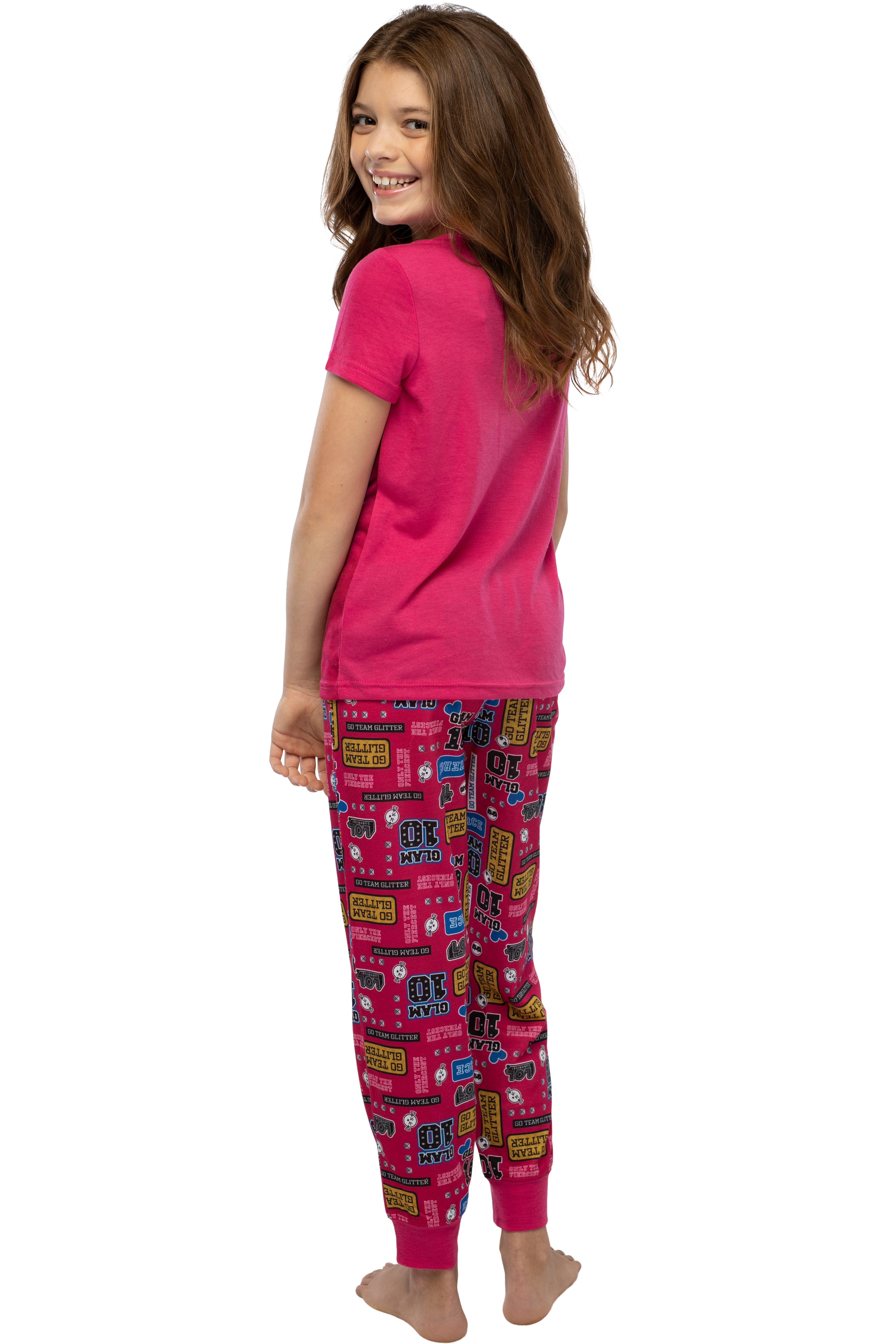 LOL Surprise! Girls Glam 10 Jogger Pants And Shirt Sleepwear 2 Piece Pajama Set