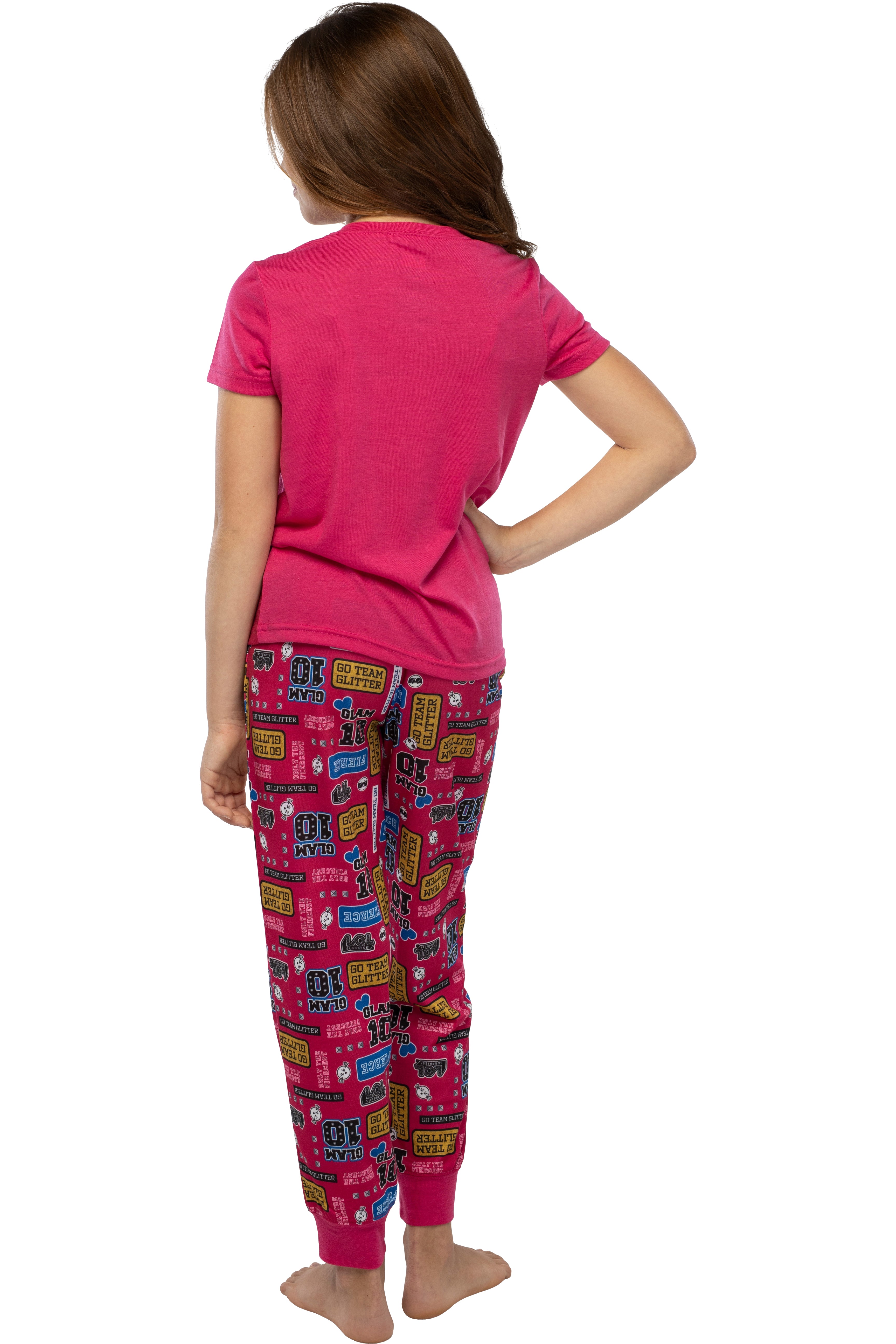 LOL Surprise! Girls Glam 10 Jogger Pants And Shirt Sleepwear 2 Piece Pajama Set