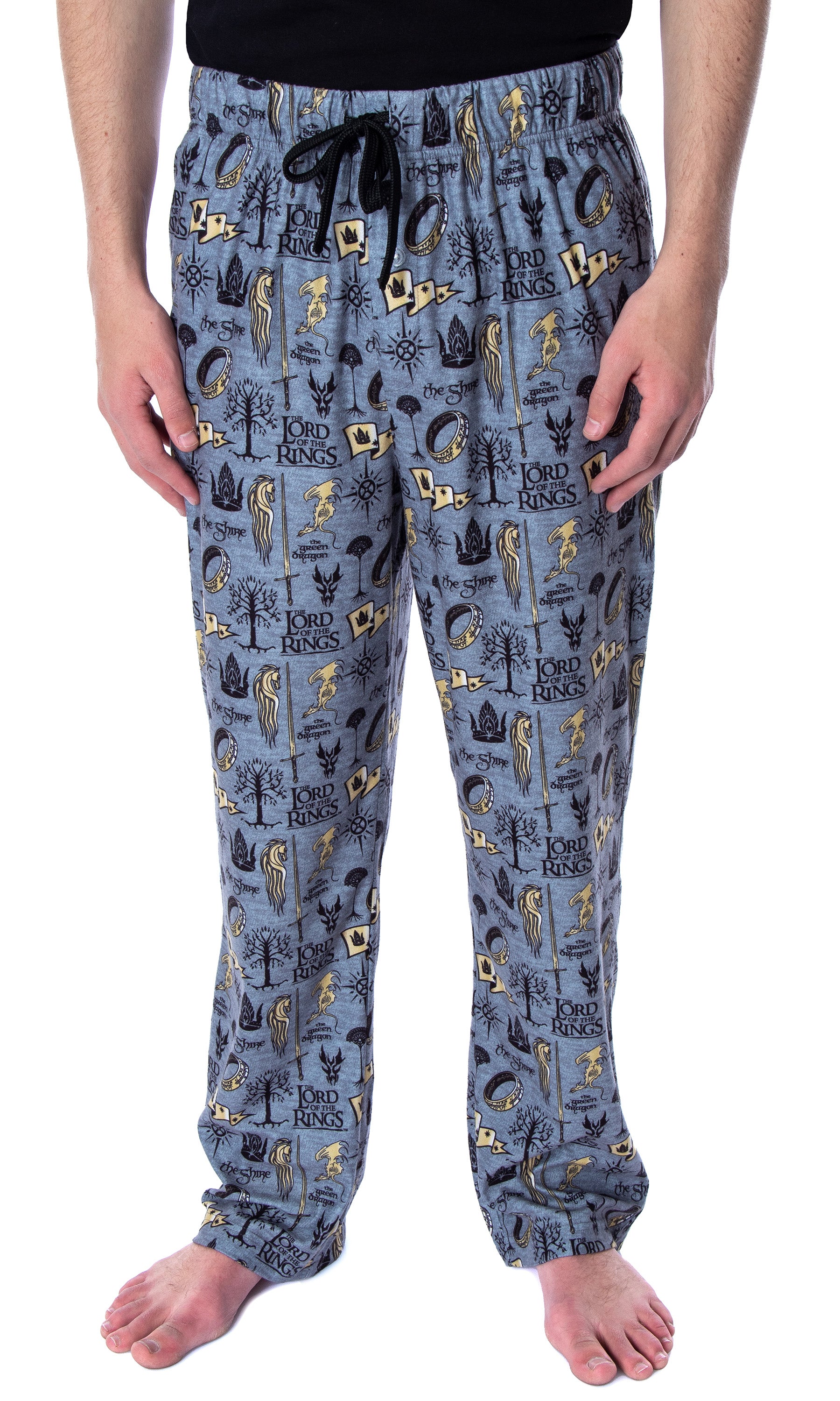Lord of the Rings Men's Allover Pattern Adult Sleepwear Pajama Pants