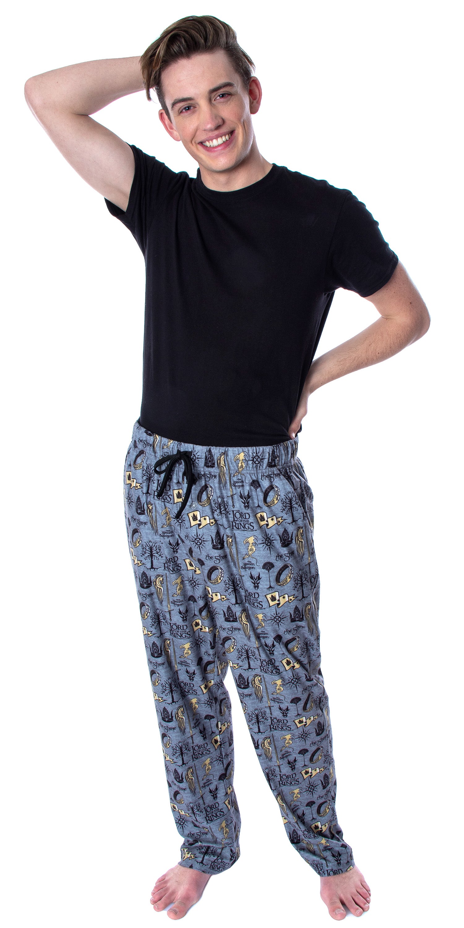 Lord of the Rings Men's Allover Pattern Adult Sleepwear Pajama Pants