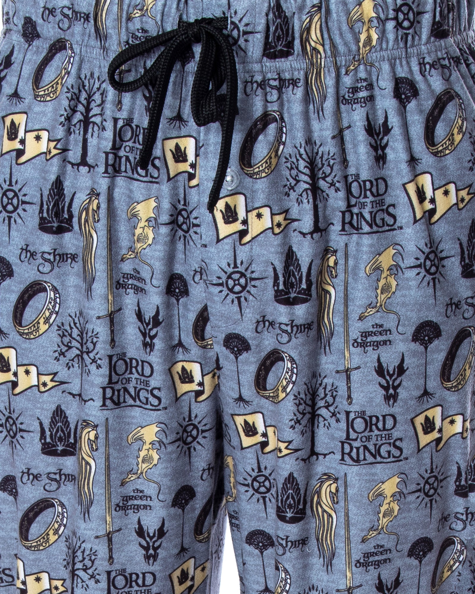 Lord of the Rings Men's Allover Pattern Adult Sleepwear Pajama Pants